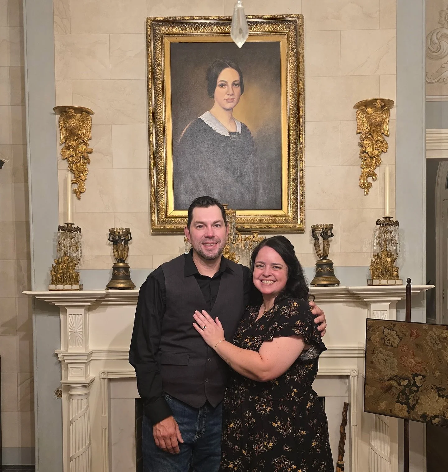 We had the great pleasure of hosting Scott and Emily Krogh on Saturday evening at the Briars for their 10th wedding anniversary! Scott arranged a private tour and dinner catered by Simply Spectacular for Emily, who is a huge history buff and fan of V