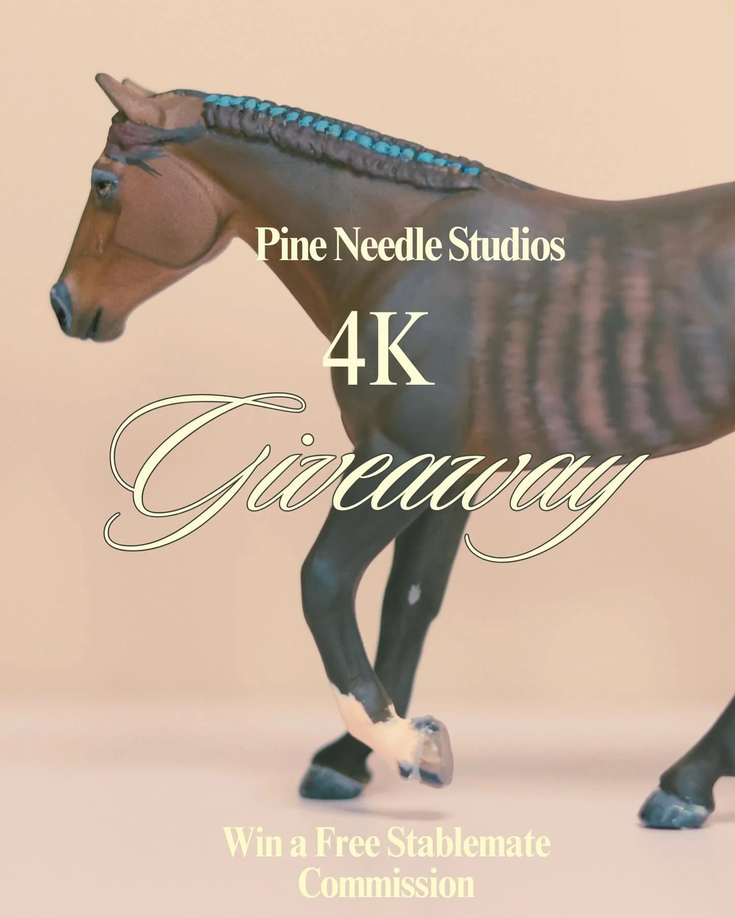 As a thank you for hitting 4,000 followers and for an amazing Breyerfest 2025, I am opening up another giveaway for a free stablemate commission, as it was so popular last year! 

I&rsquo;m going to make this an annual giveaway to my followers!! I wi