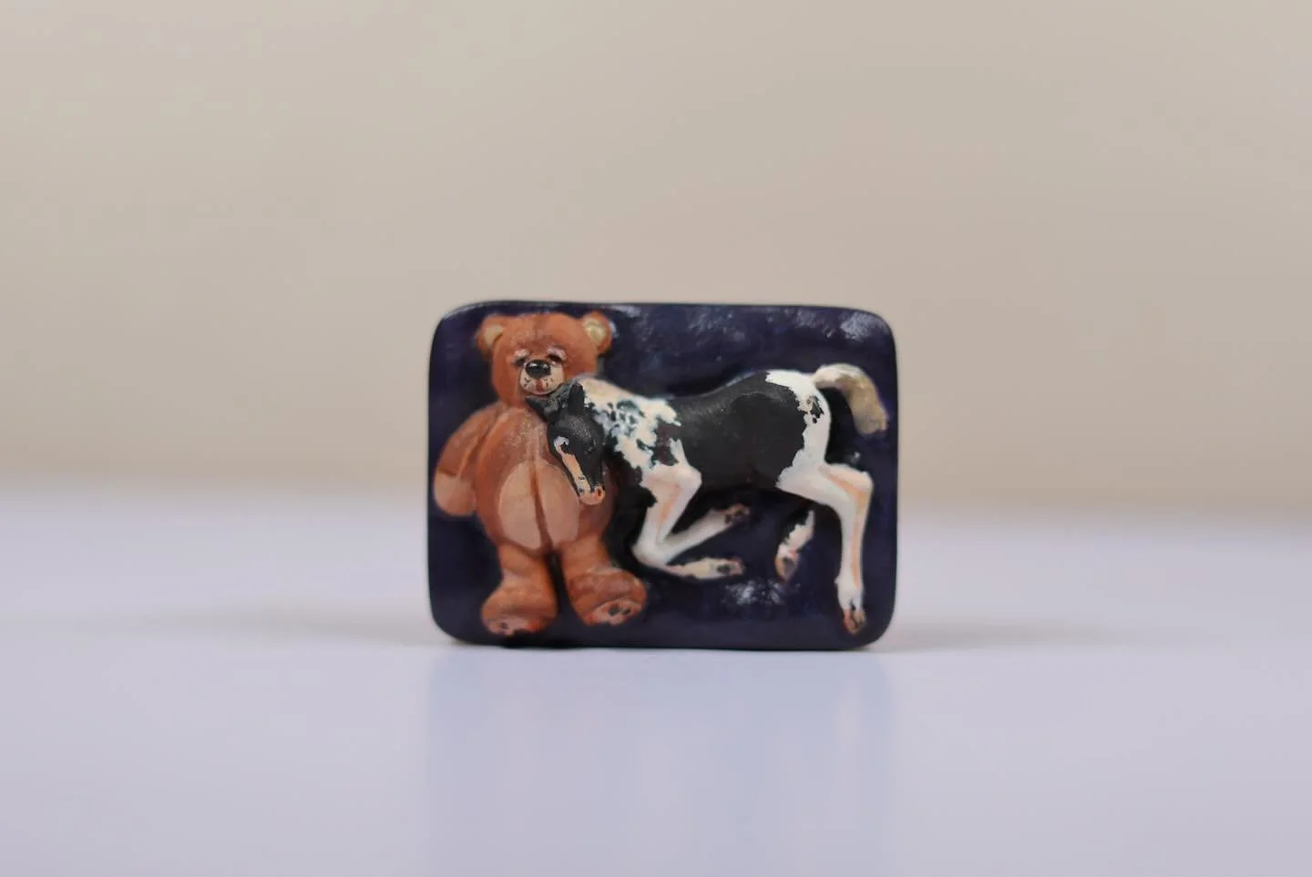 Kylee Parks Micro Poppy // Black Tobiano 

Painted in Acrylics &amp; Pencils 

Sold. 

#breyer #modelhorse #modelhorsephotography #breyerhorsephotography #breyermodelhorses #breyers #breyerfest #modelhorsecustom #resinhorse