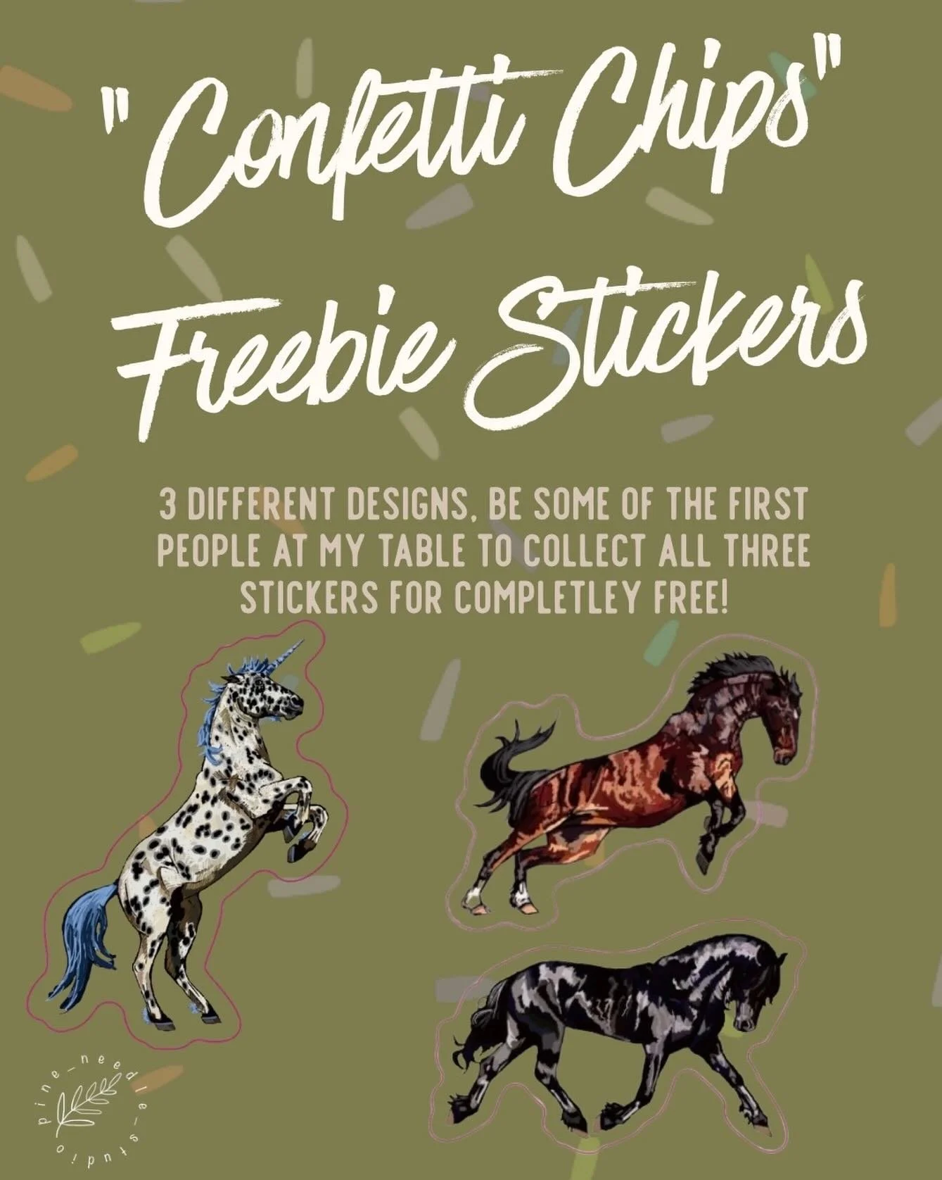 Pick up some free Confetti Chip stickers at my AG table! First few people to my table will get them for completely free! 

3 designs to choose from! Choose 1 or all 3 completely free of charge 🤗 

Blualoosa | Appy Blue Unicorn 

Move Fast | Bay Must