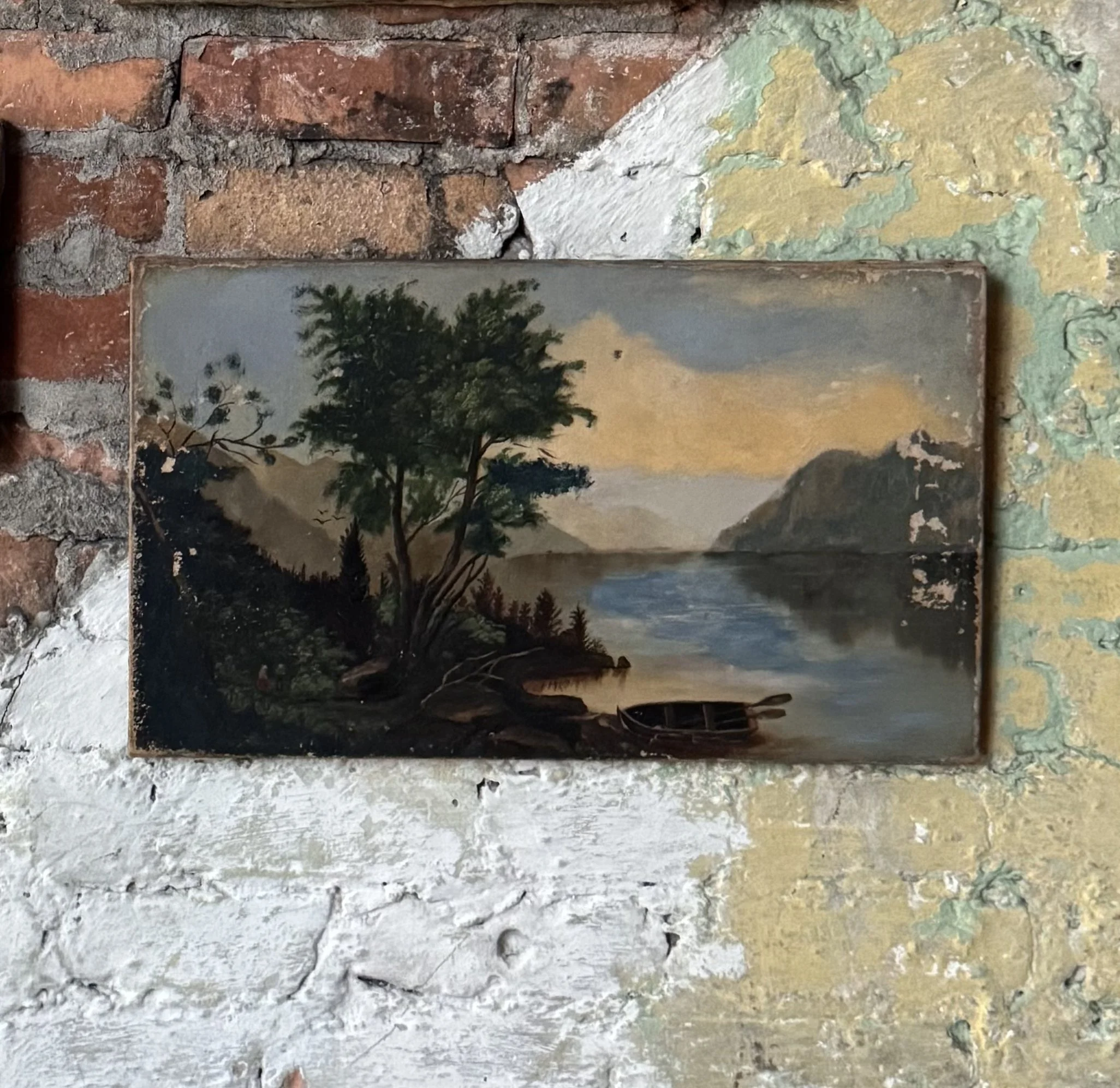 Early 20th Century European Alpine Landscape Oil Painting | Circa 1910