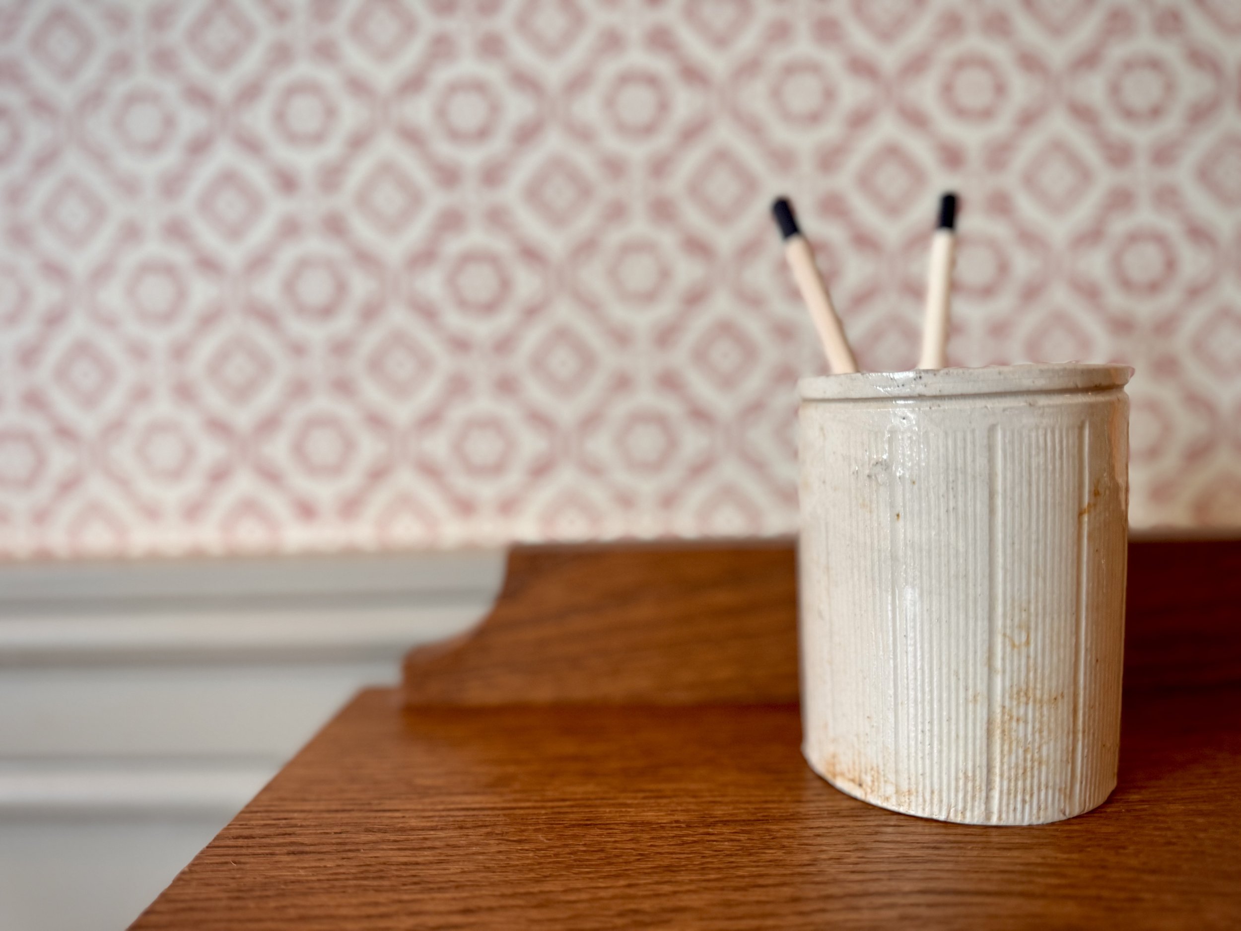 Antique English Marmalade Jar, Lined Texture | Circa 1890