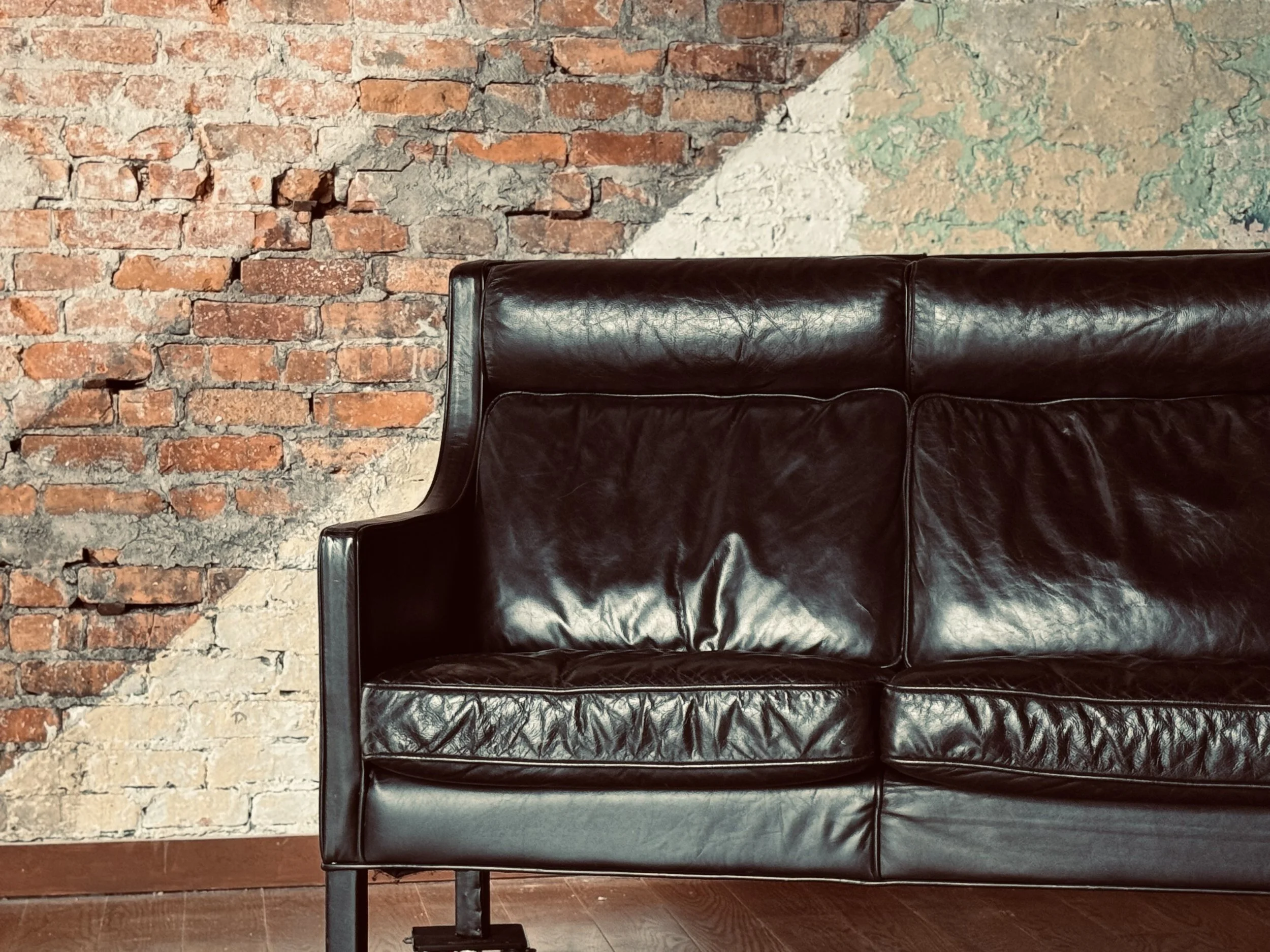 restoration hardware sofa black leather