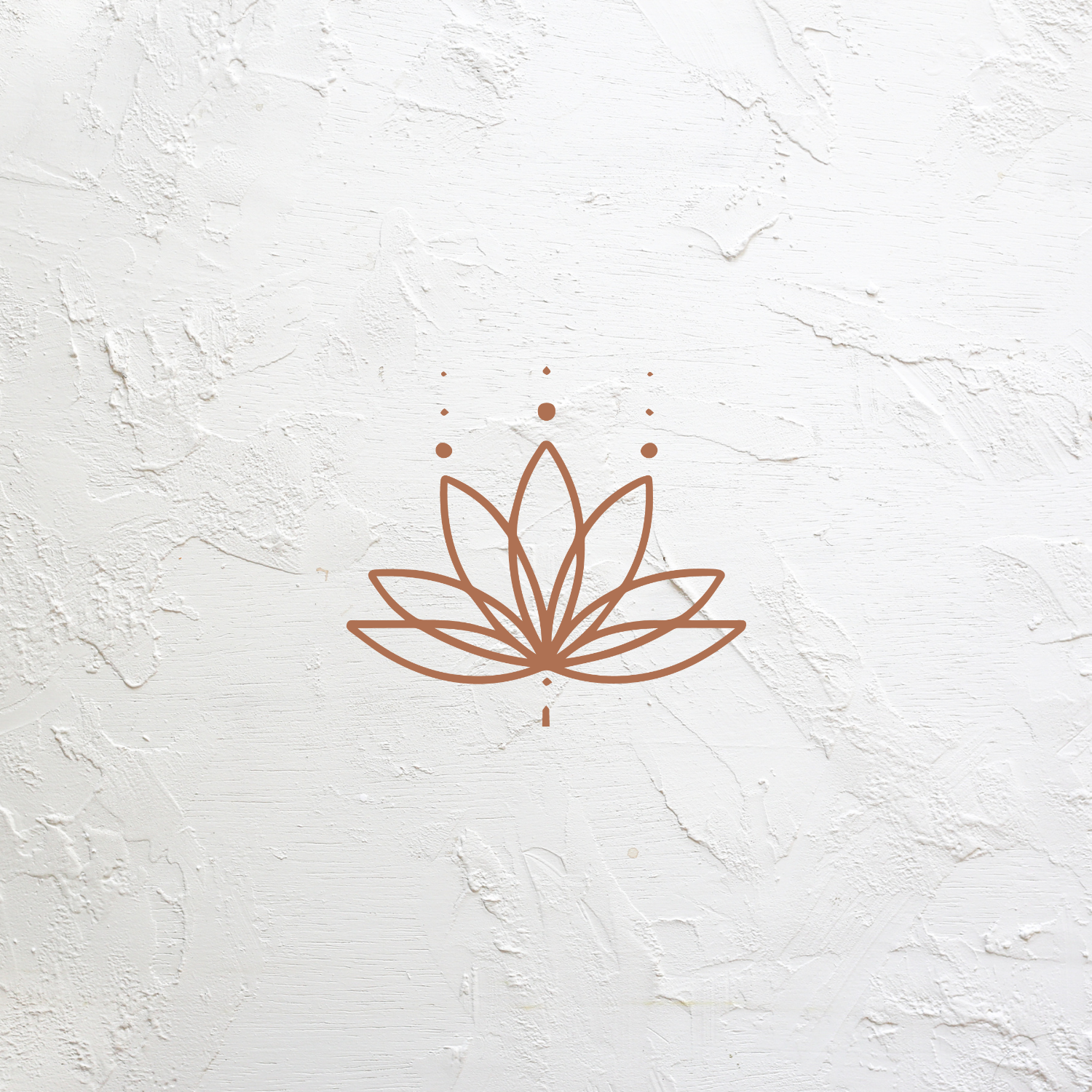 Orange Unalome on Stucco Background