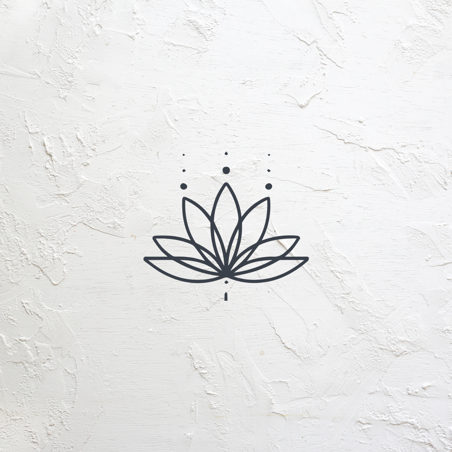 Navy Unalome on Stucco Background