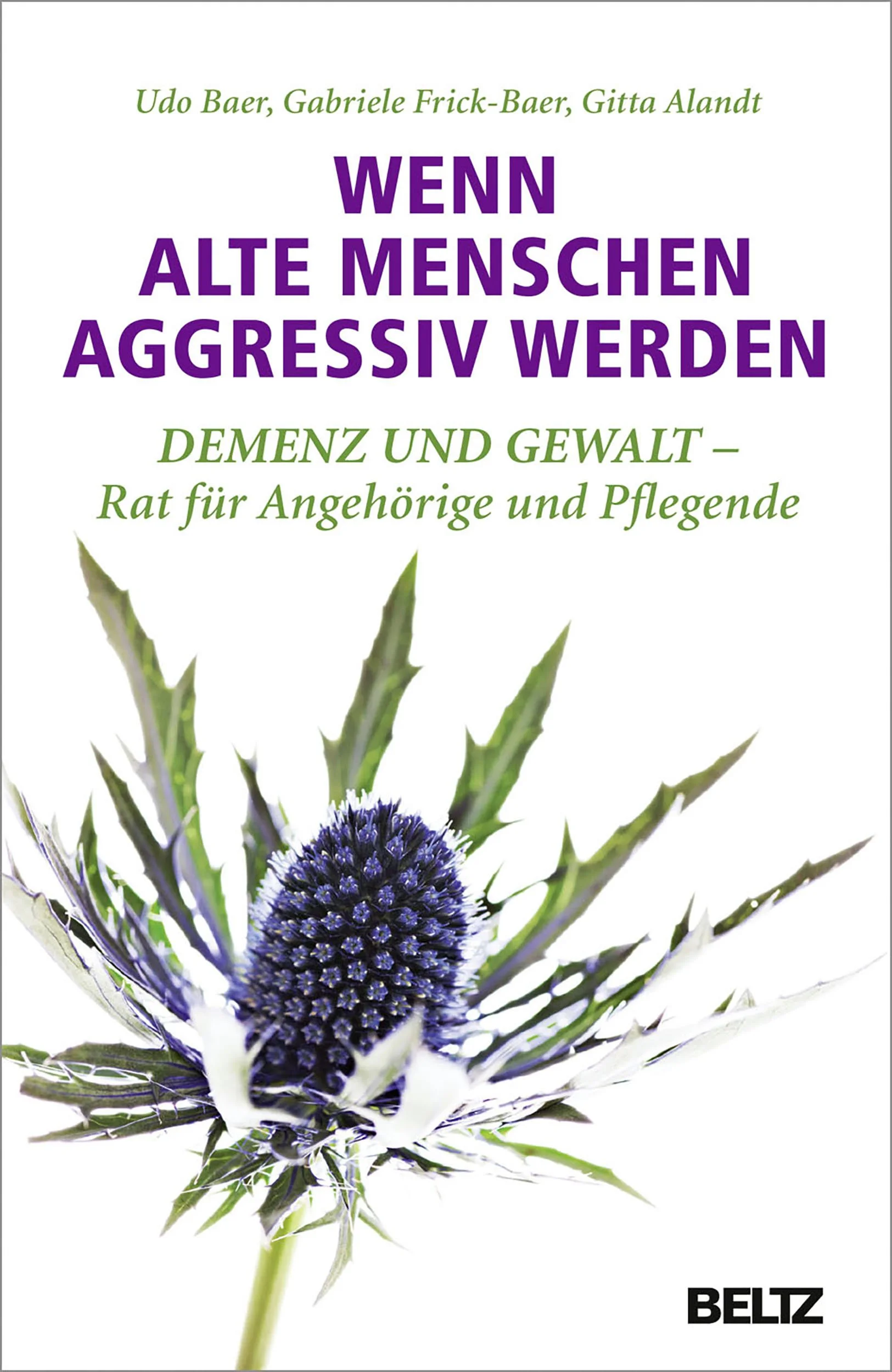 Buchcover mit Bild einer blauen Distel und Titel in Deutsch.