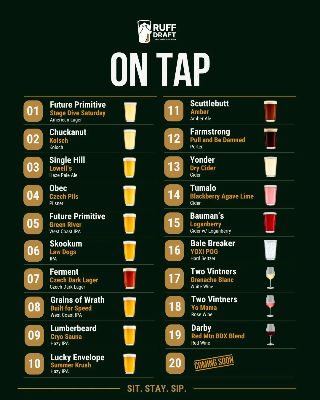 Ready for the weekend? We certainly are! We&rsquo;ve got a few new things to sip on&mdash;including one that we&rsquo;re very excited about!

New on Tap 6: Skookum Law Dogs IPA When Skookum released Law Dogs, they donated $1 from every pint sold in t