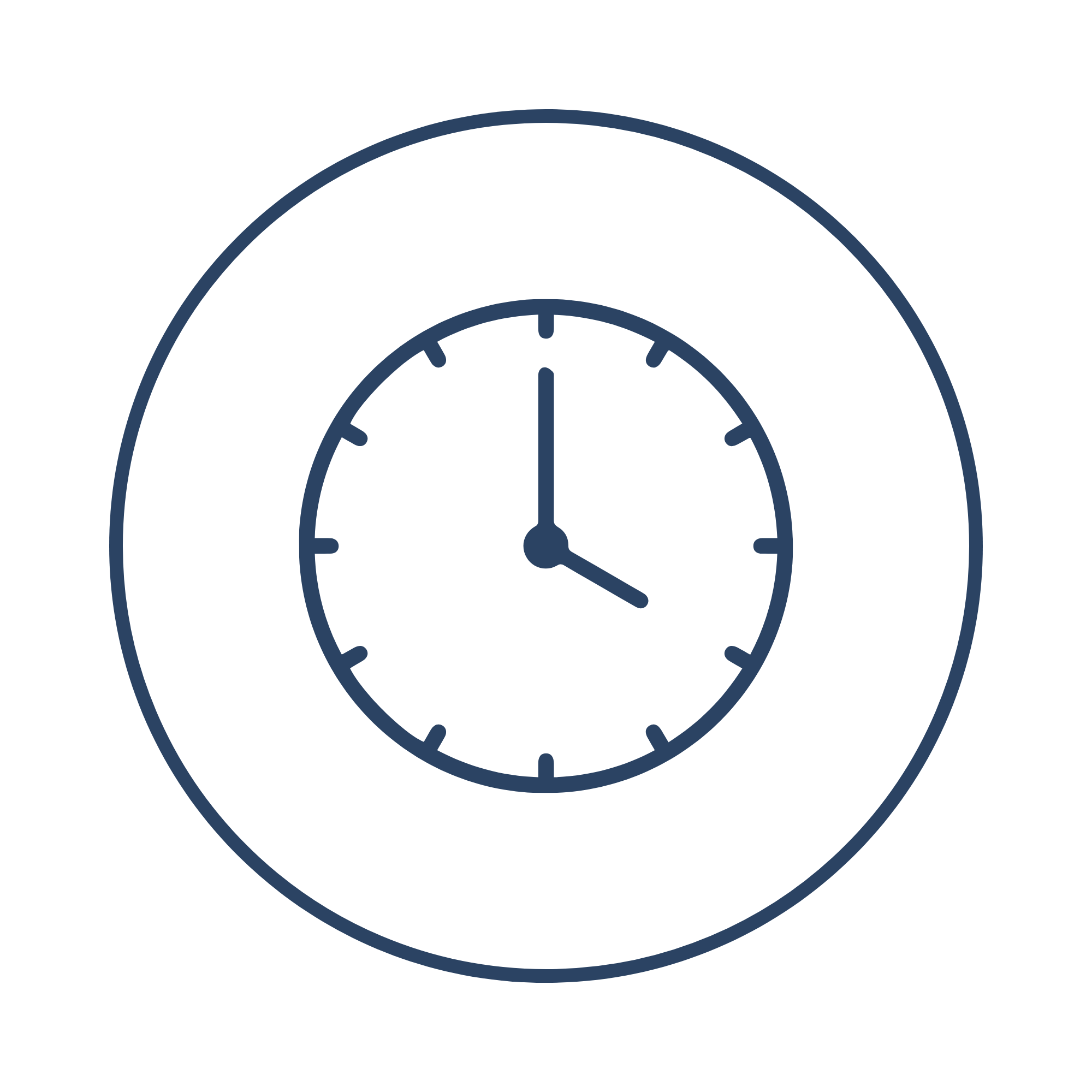 Simple clock with a minimalist design showing the time at 3:00.