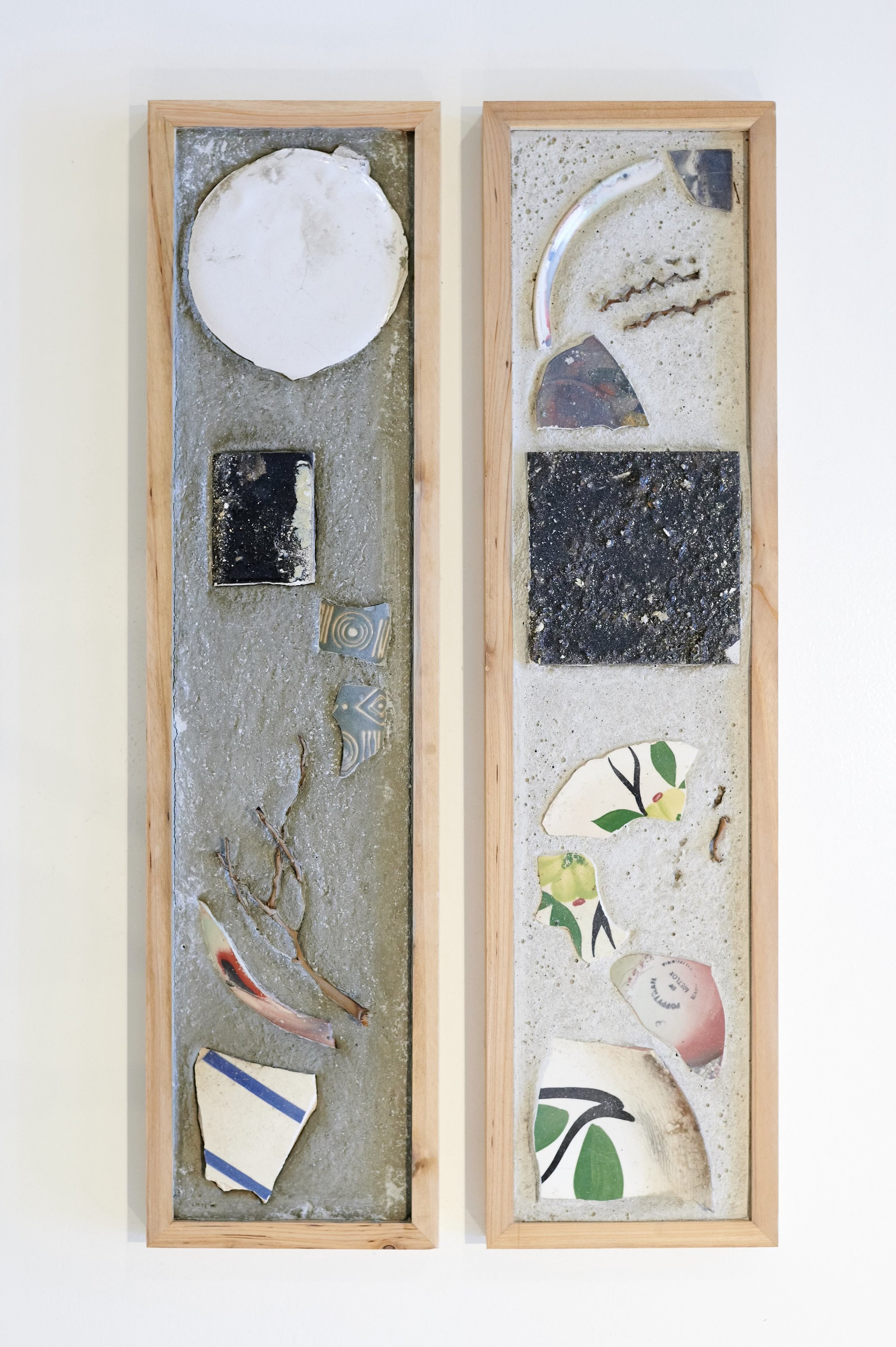 Family Heirlooms, 2025. Salvaged tile, ceramic shards, concrete, wood.