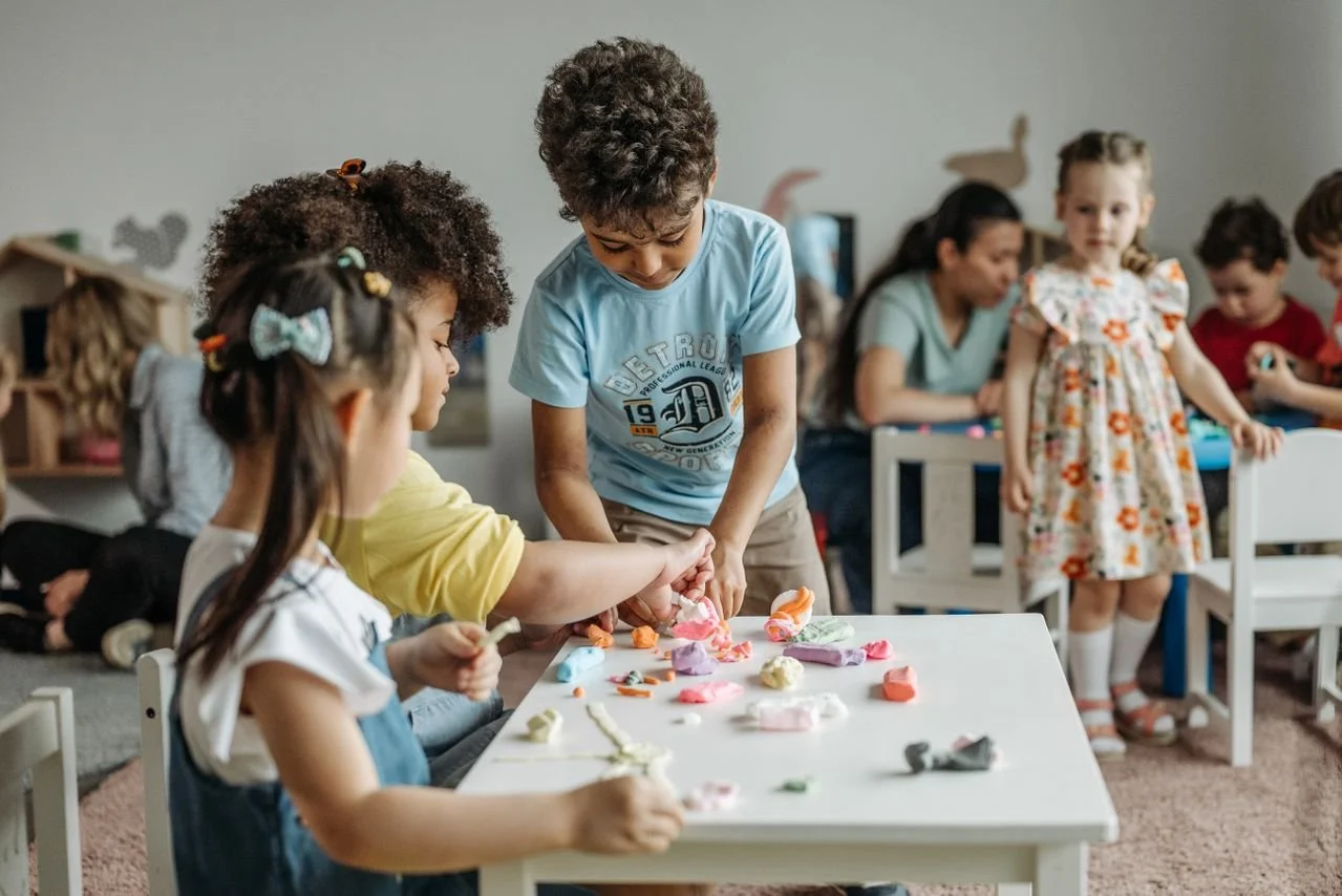 Children interacting at school