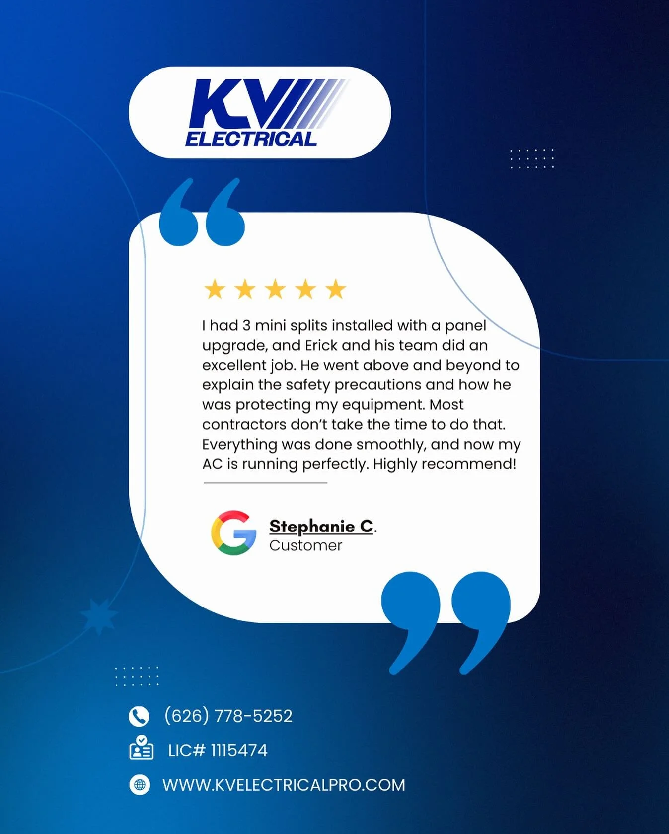 ⚡️⚡️⚡️Our customers continue to bless us with 5-star reviews, and we couldn&rsquo;t be more grateful. Each review reflects the trust they place in us and the hard work we put into delivering quality service every time.⚡️⚡️⚡️

☎️ 626-778-5252

📍 Los 