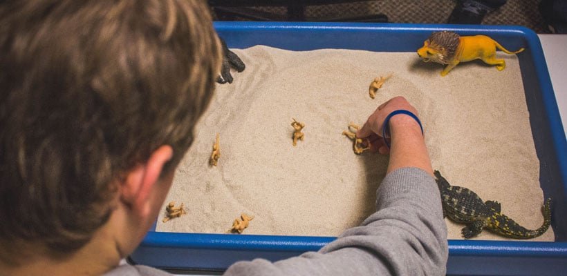 Creative and immersive sand tray therapy, helping you to gain self awareness.