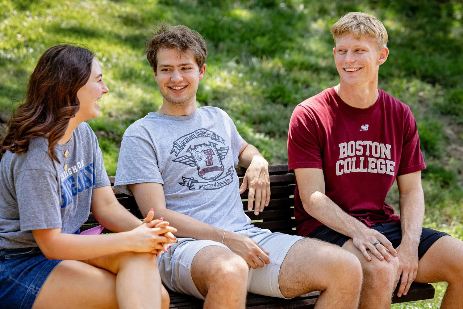 AJCU students on a bench