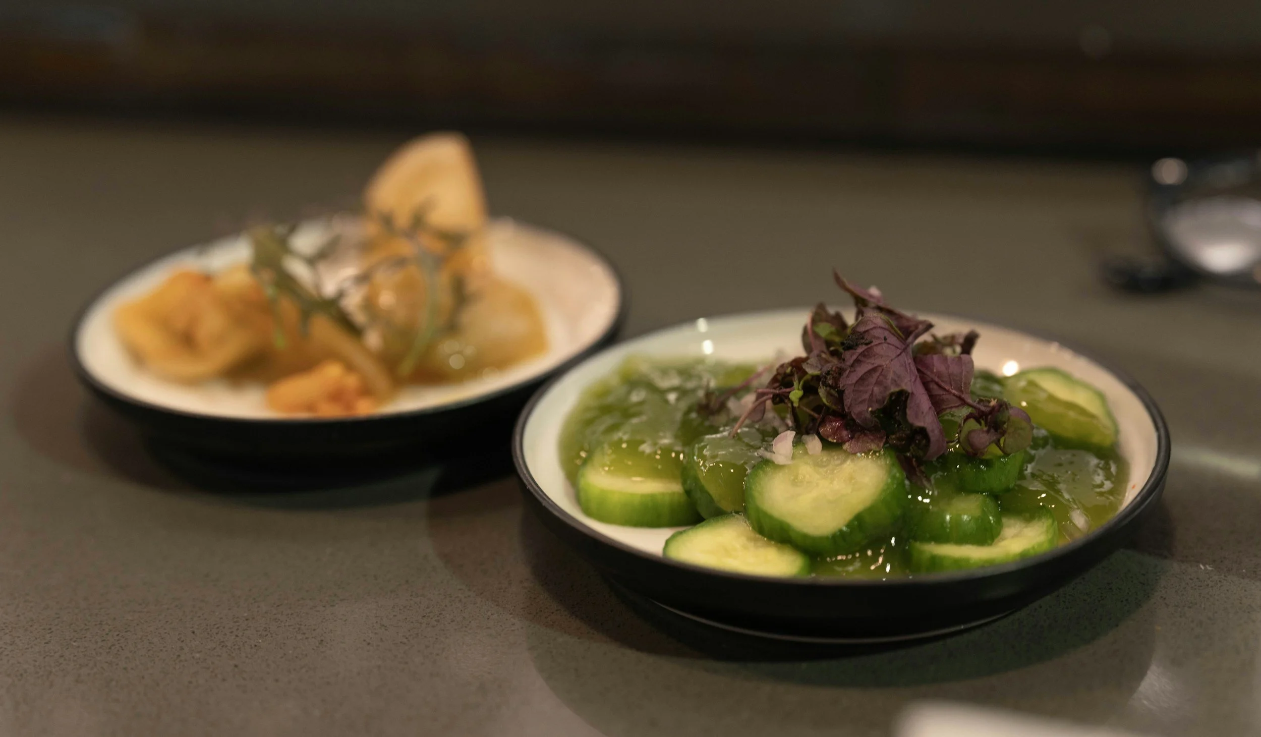 Japanese asazuke pickles in small plates