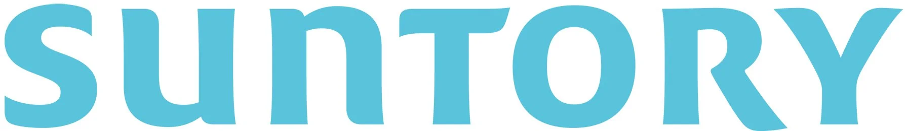 The word 'SUNTORY' written in large blue letters on a white background.