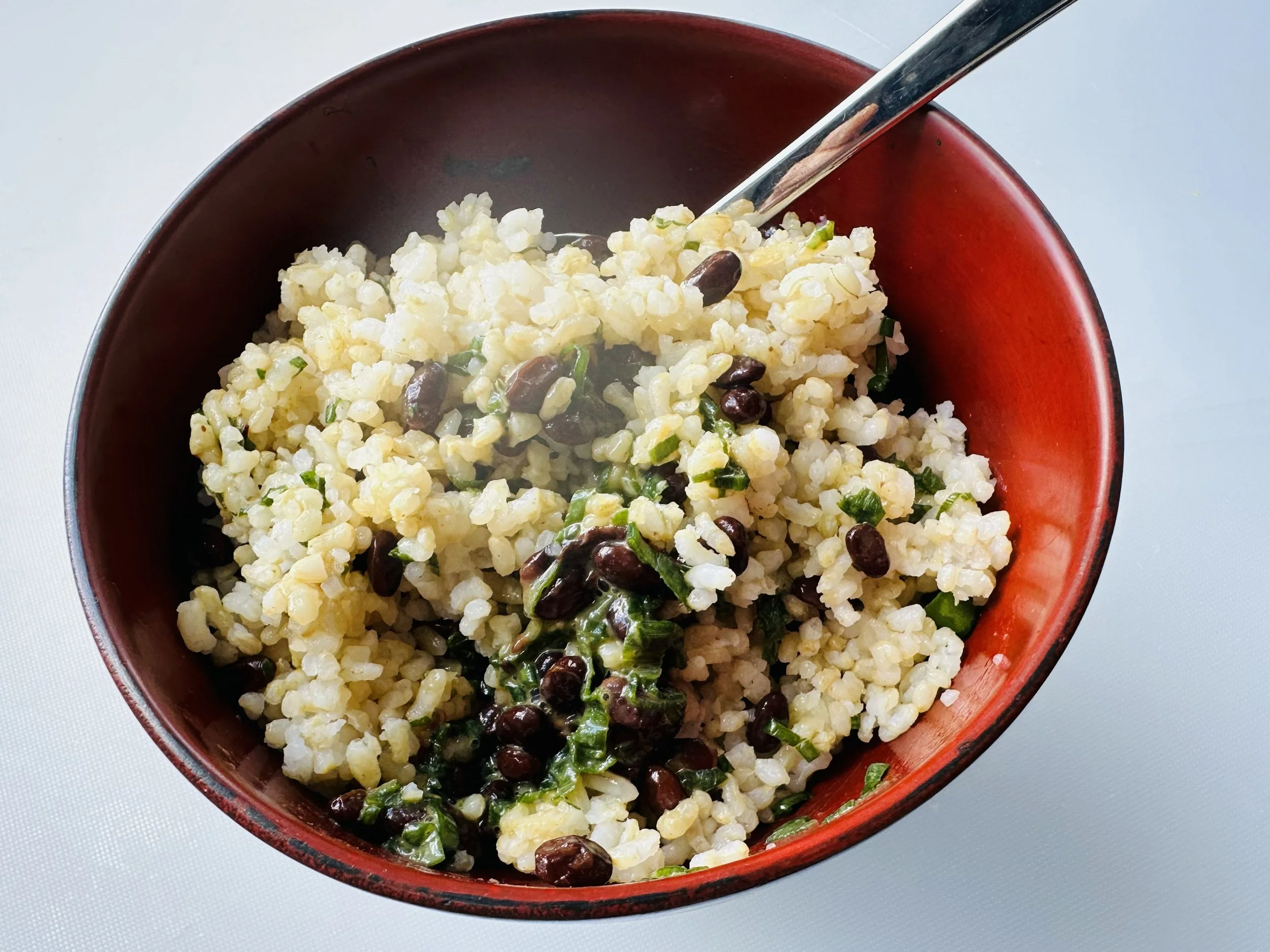 Natto mixed in with rice