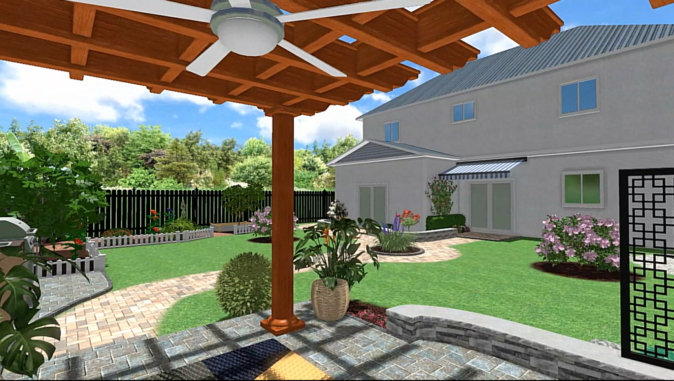 Backyard 3D rendering