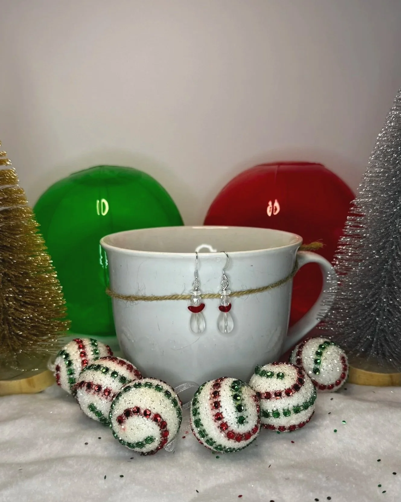 Czech Glass Christmas Angel Earrings – Clear Matte Teardrop, 1¾-Inch Holiday Dangles