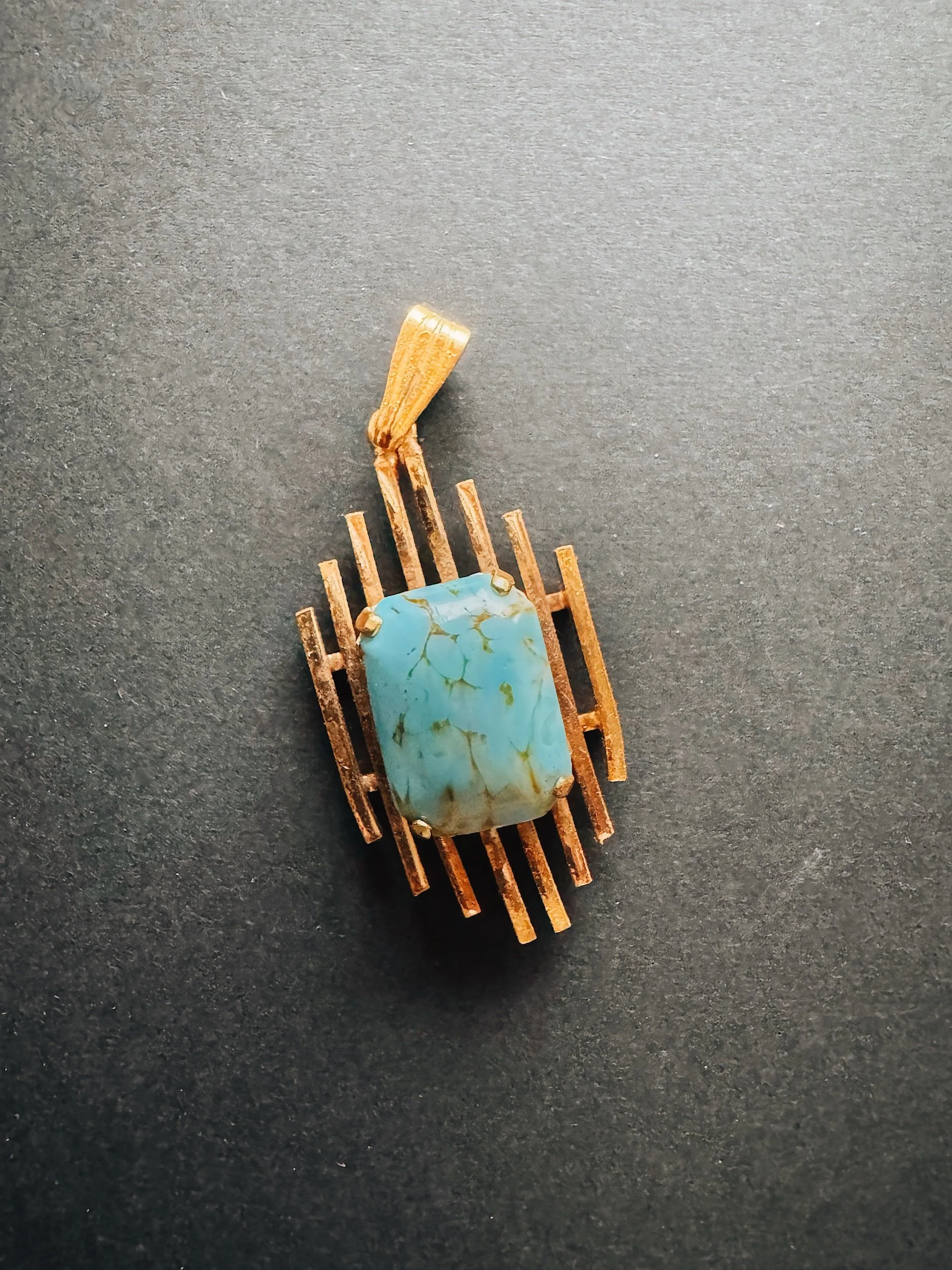 brutalist style pendant vintage antique jewelry cabochon