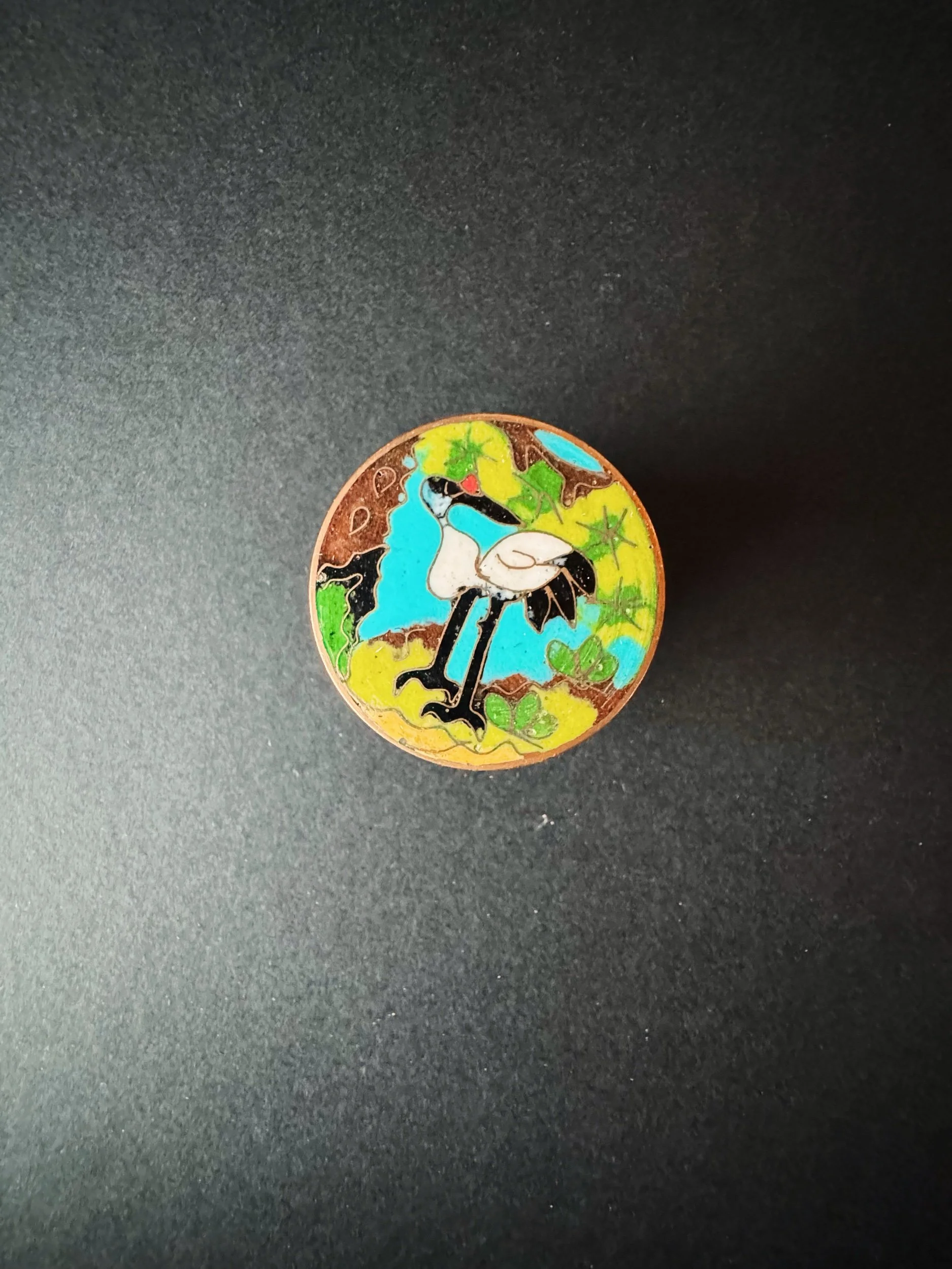 Cloisonné-Emaille auf Messing/Kupfer