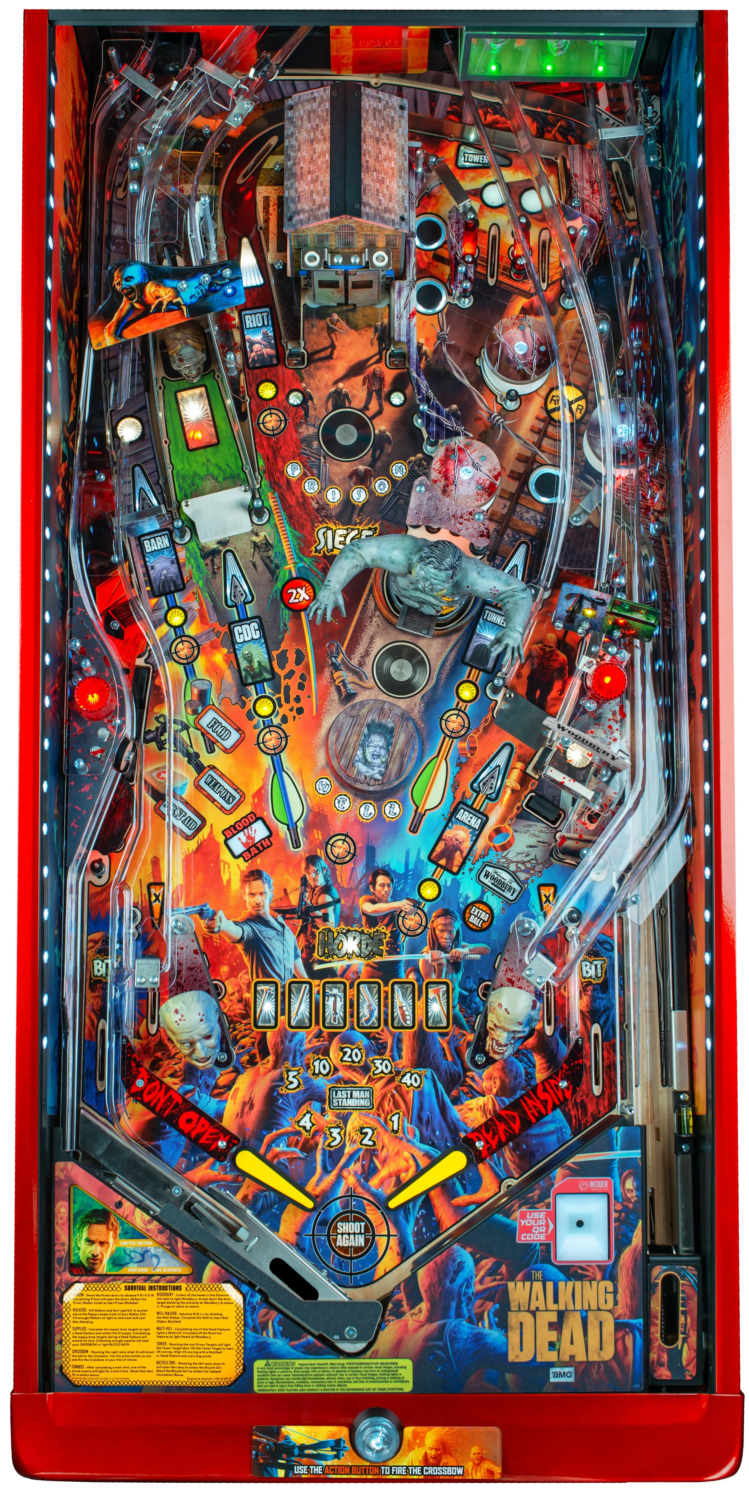 The Walking Dead Remastered Limited Edition Pinball Play Field