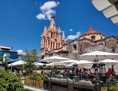 Rooftop terrace view overlooking the historic center of San Miguel de Allende