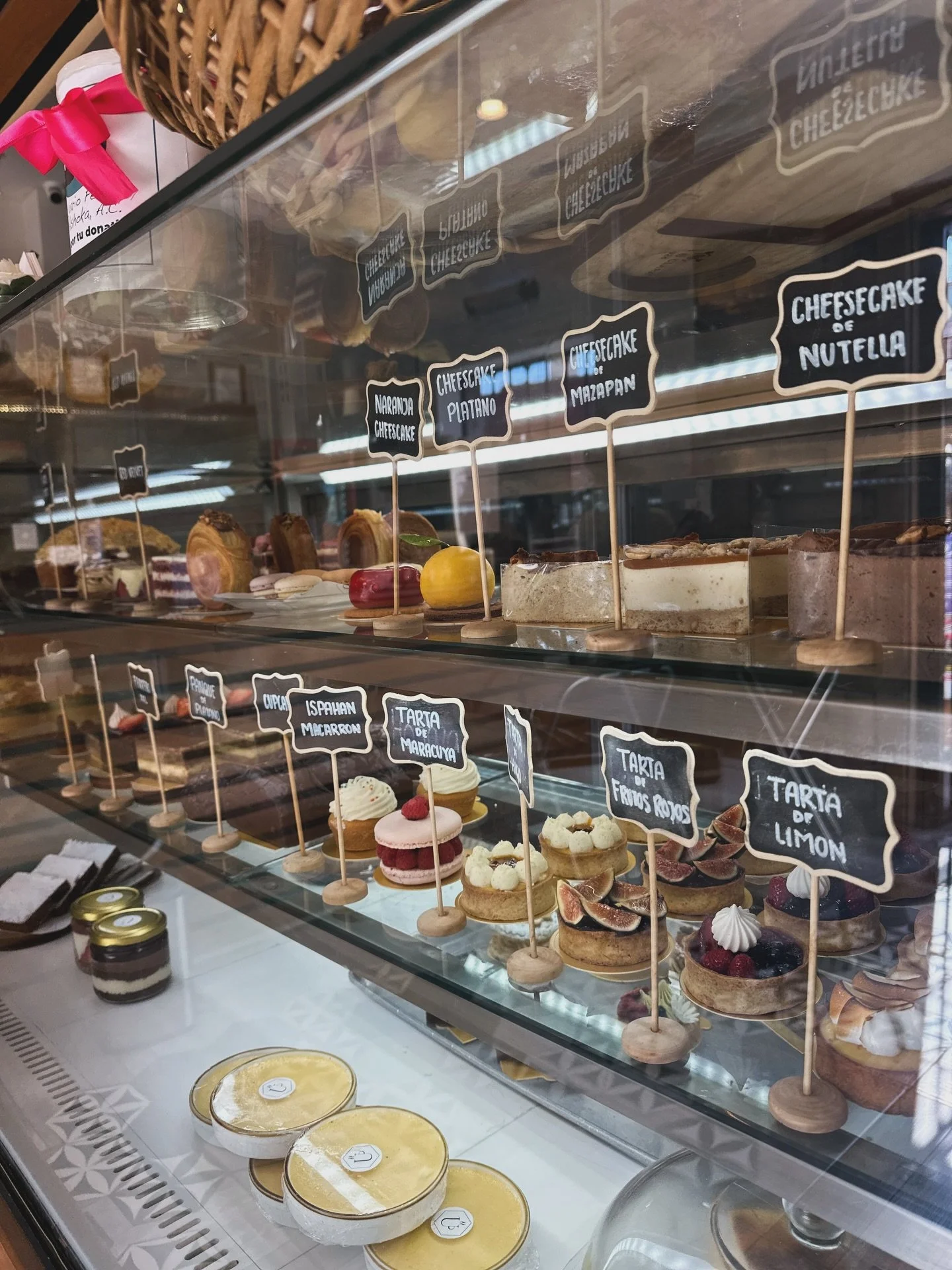 French pastries and baked goods on display at Marulier bakery in San Miguel de Allende.