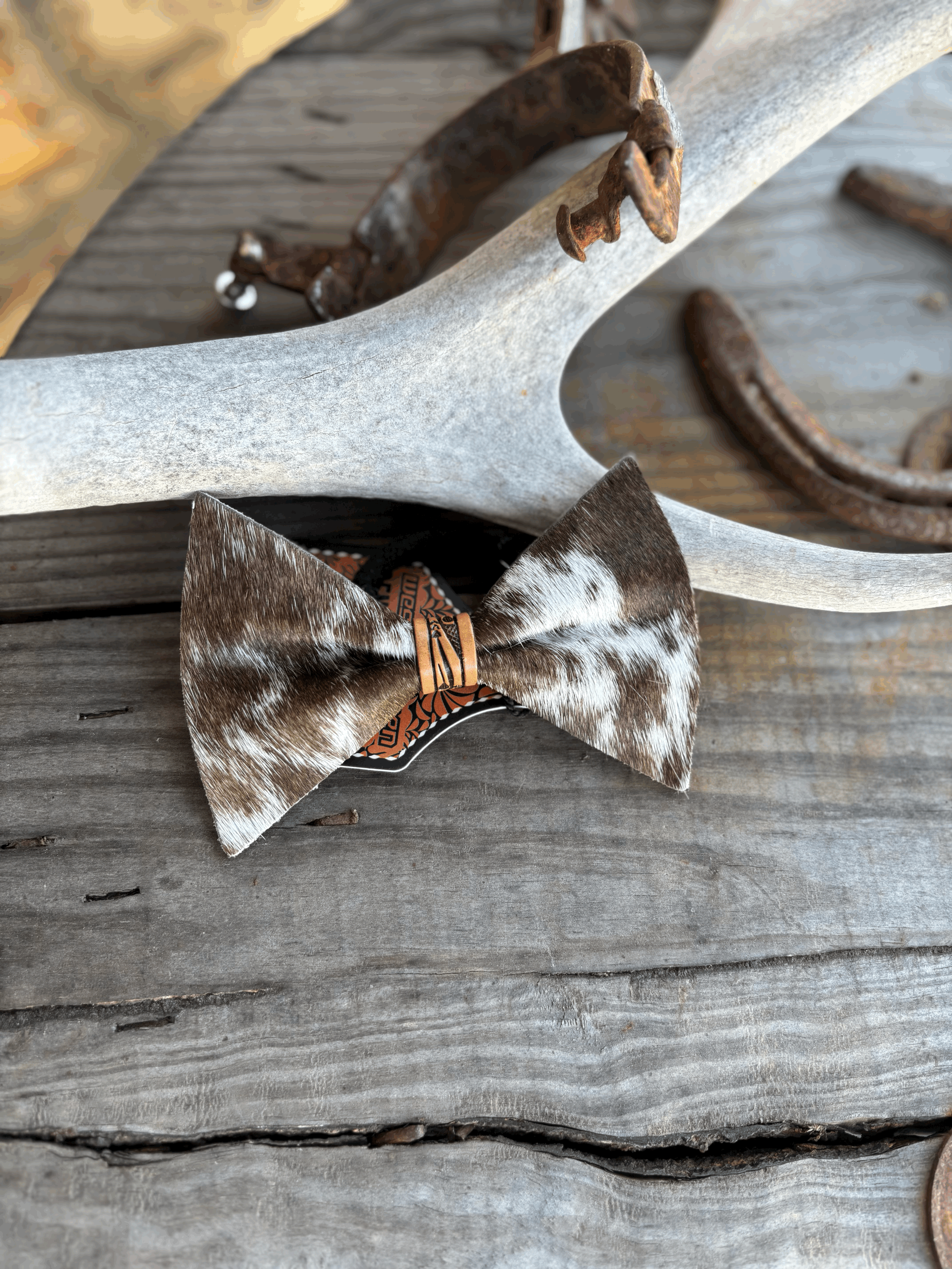 Girls Cowhide Bow