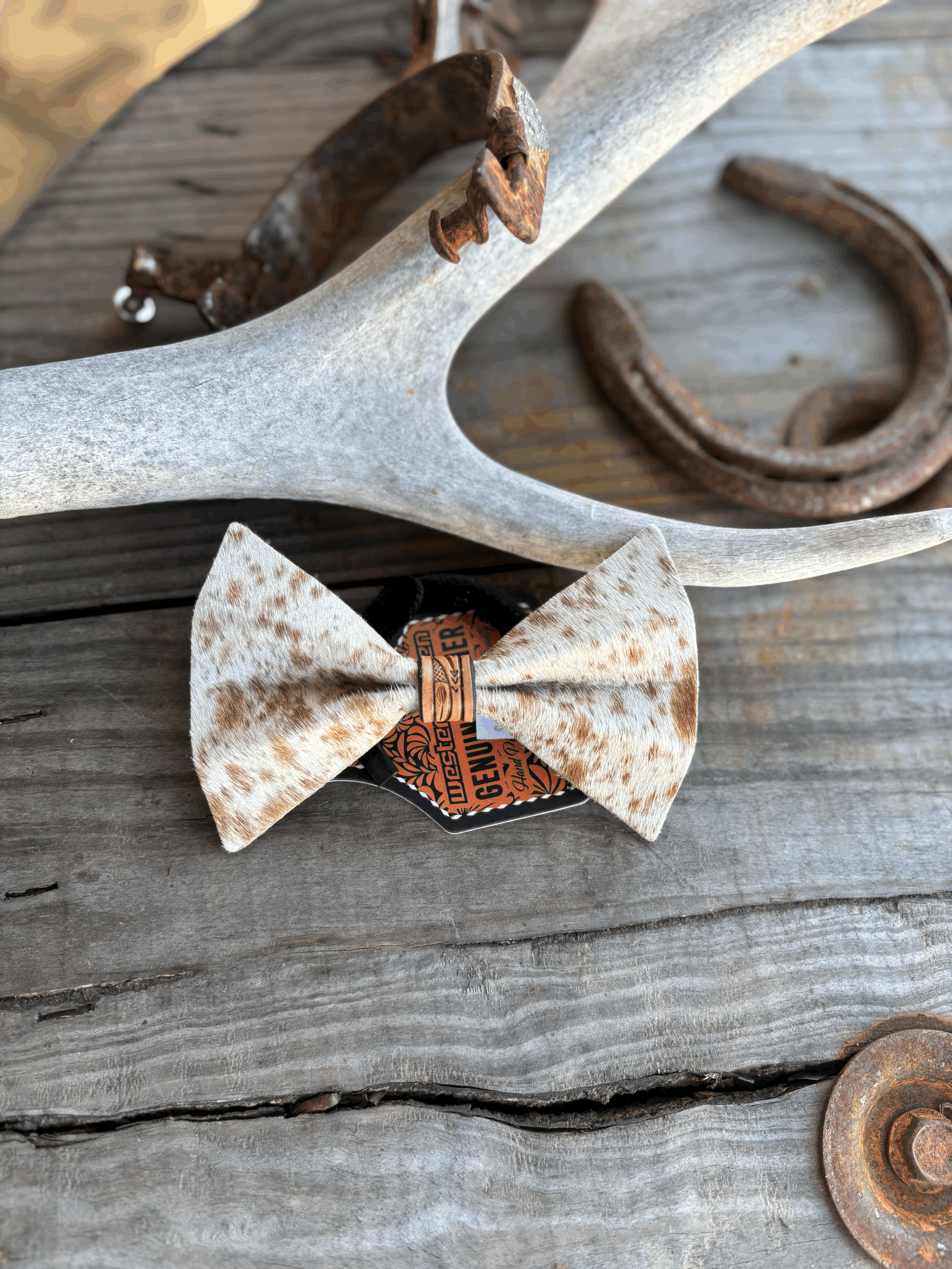 Girls Cowhide Bow