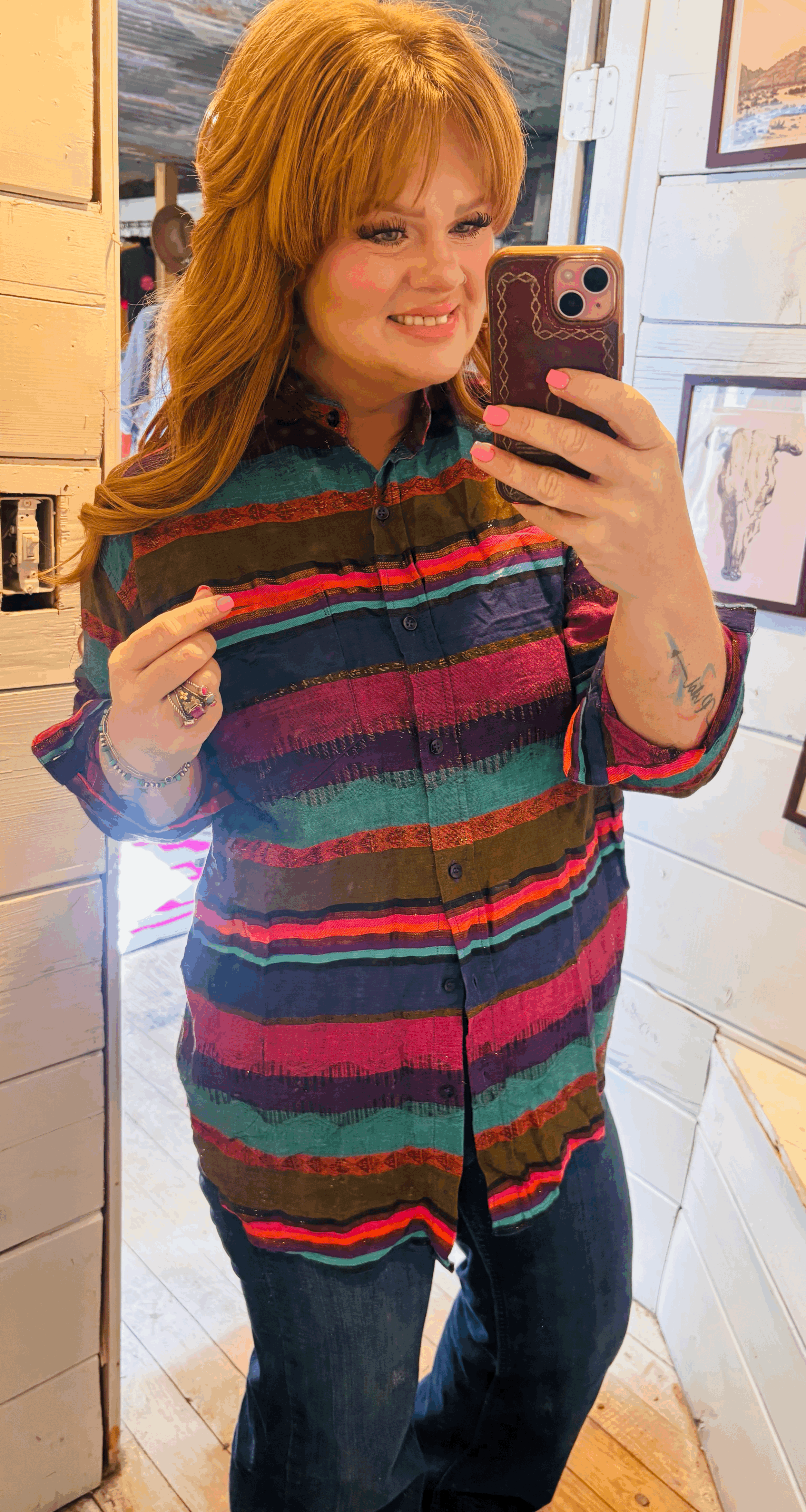 Multi-Colored Vintage Button Down- Medium