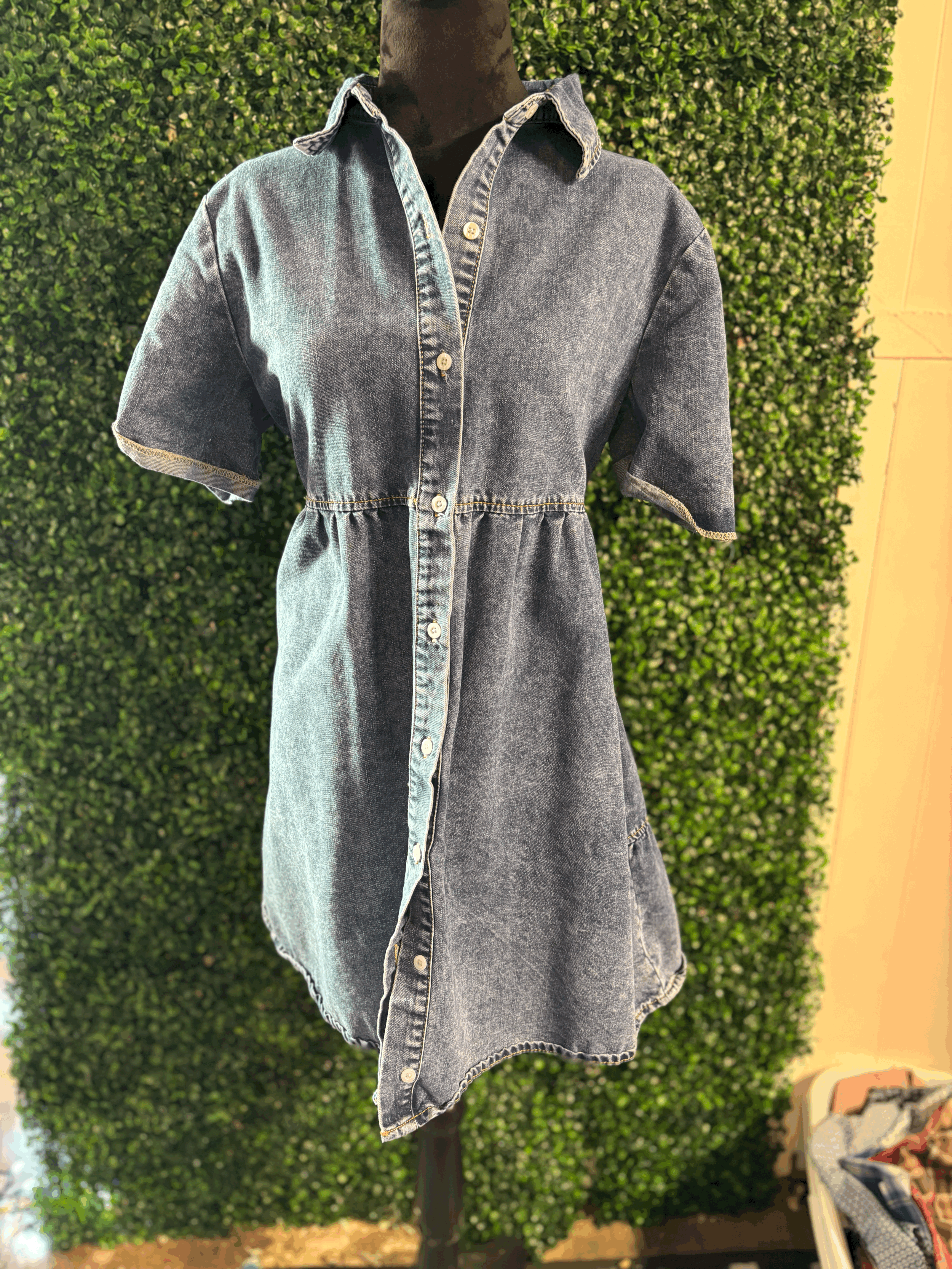 Button Down Denim Dress