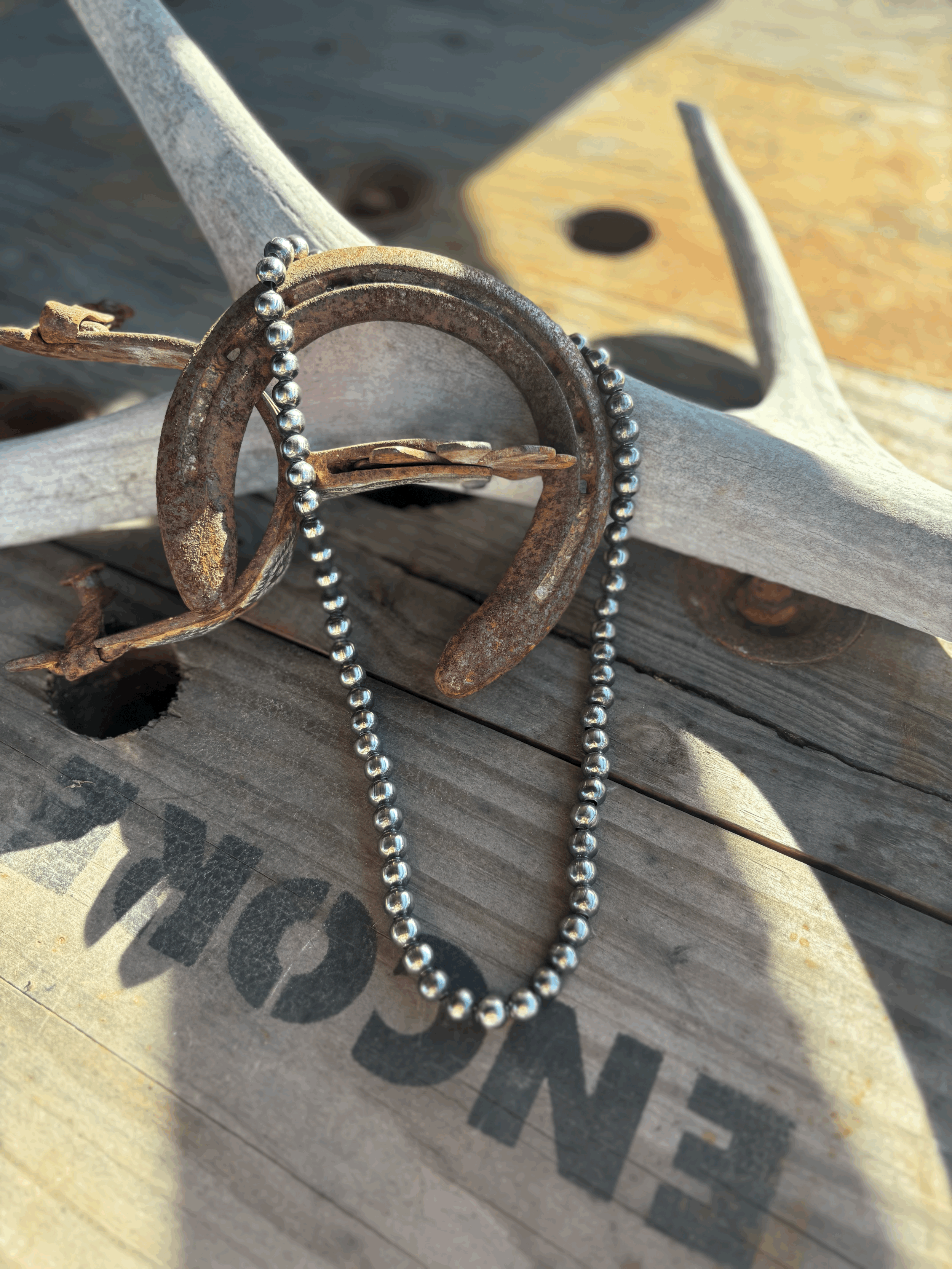 18 inches 8mm German Silver Necklace