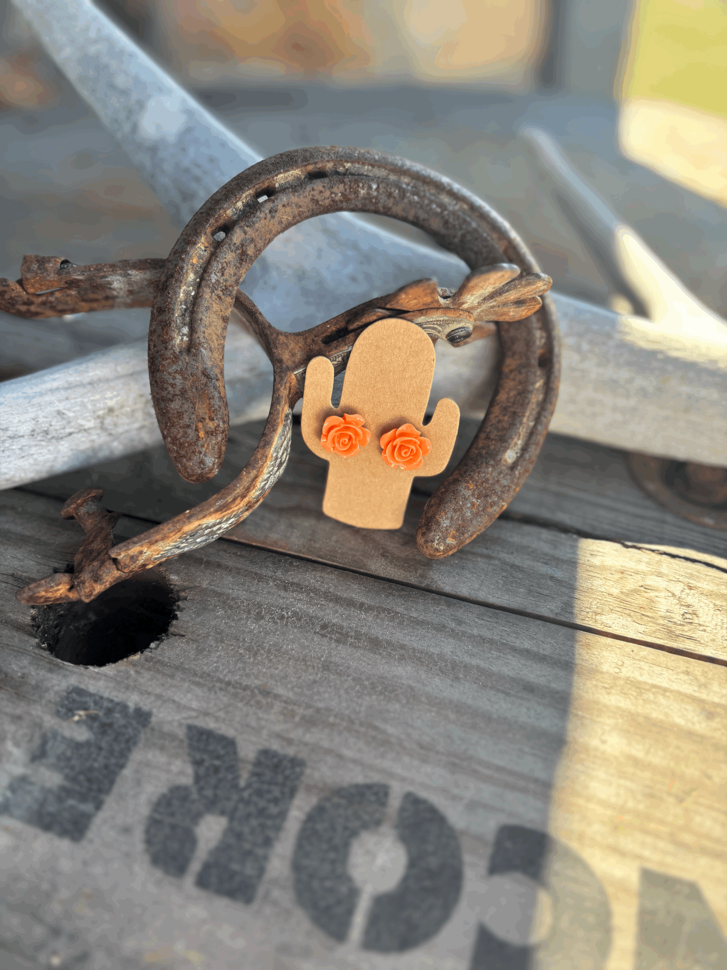 Orange Rose Dainty Spring Earrings