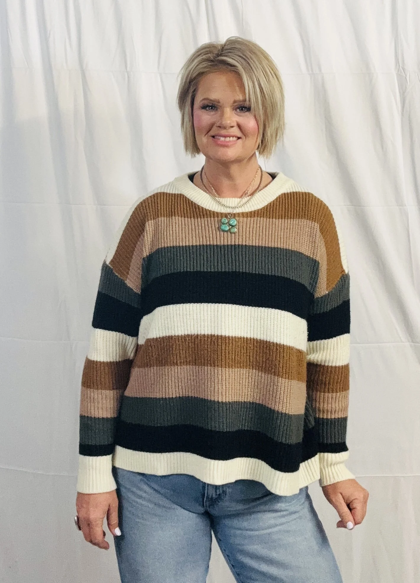 Fall Block Sweater-Large