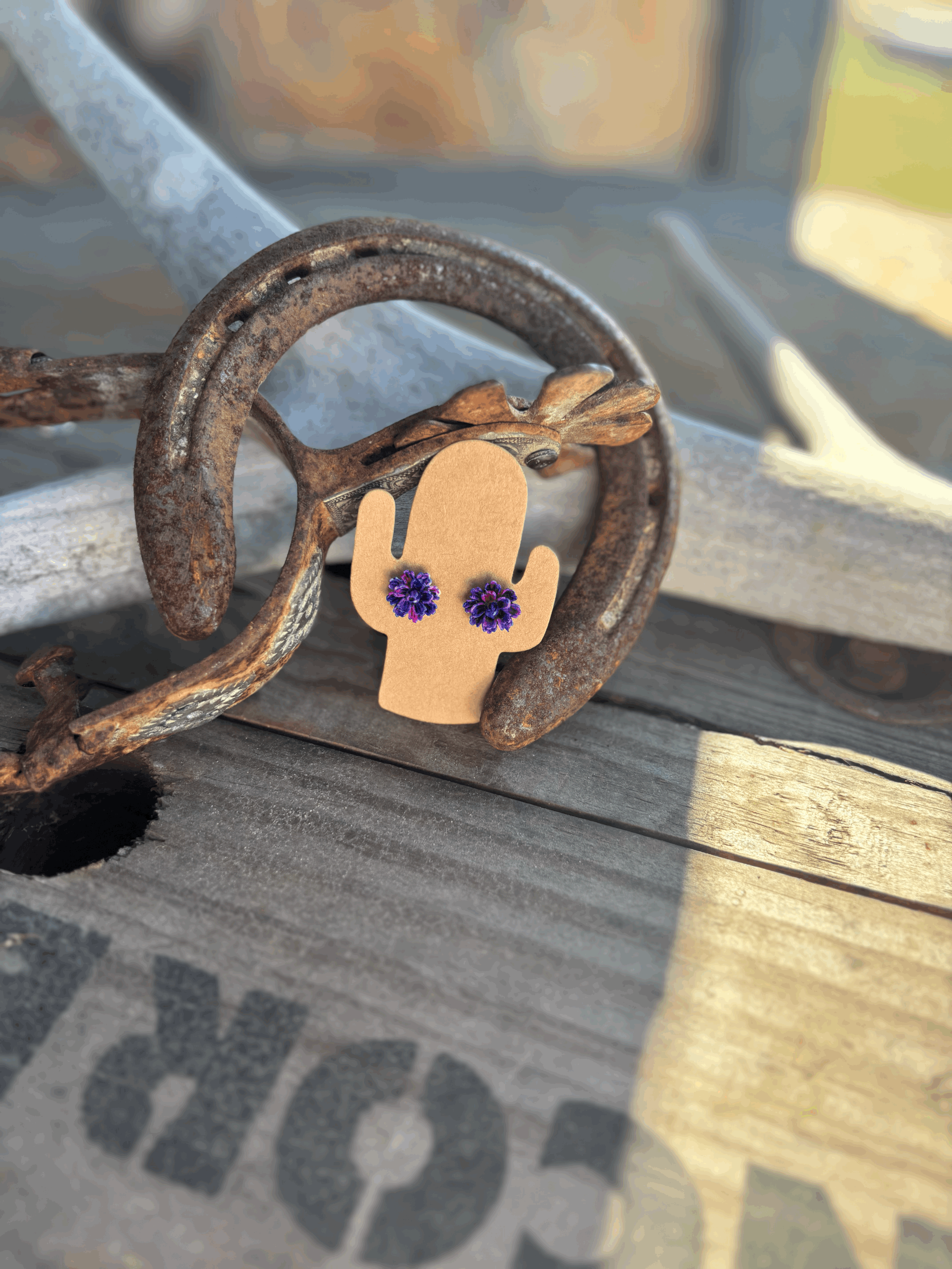 Purple and Blue Dainty Spring Earrings