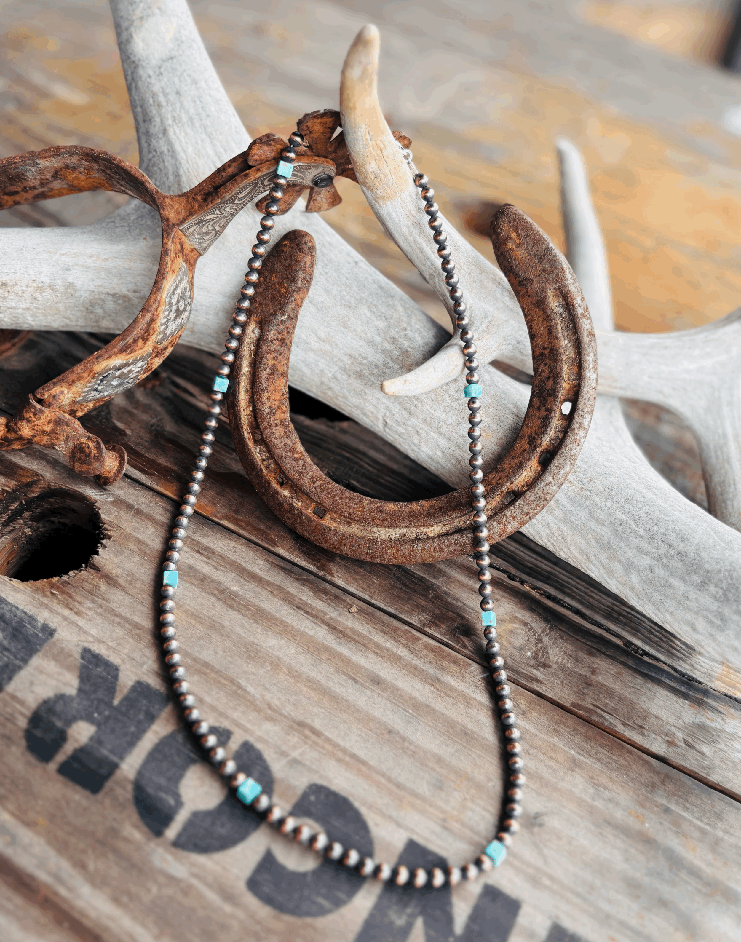 5mm Copper Beads with Cube Turquoise