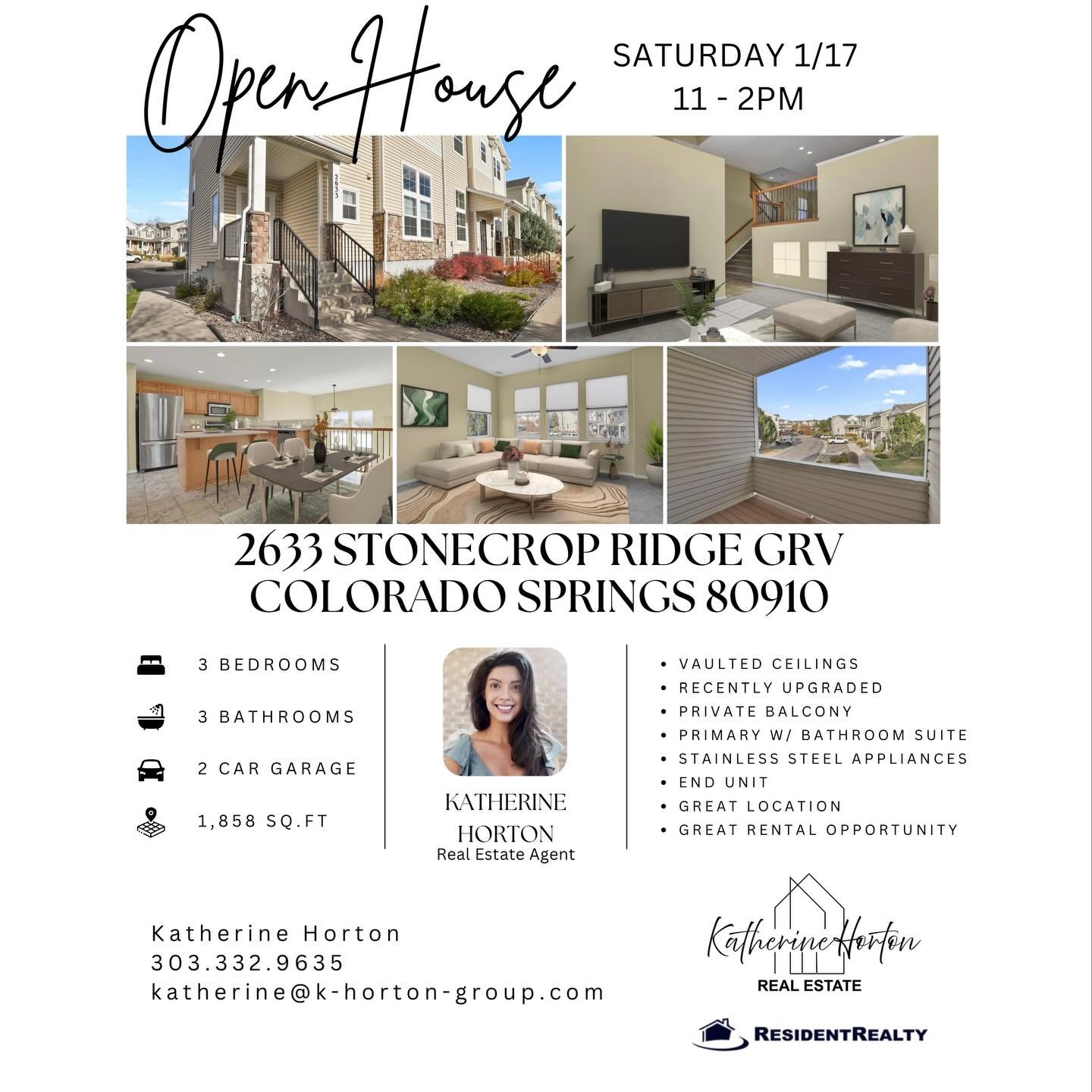 💕End-unit townhome living at its best ✨ Vaulted ceilings, open layout, private balcony, and room for all your Colorado gear&mdash;this one checks all the boxes.

🏡 Open House Saturday 1/17 11-2pm
📍 2633 Stonecrop Ridge Grv, Colorado Springs, CO 80