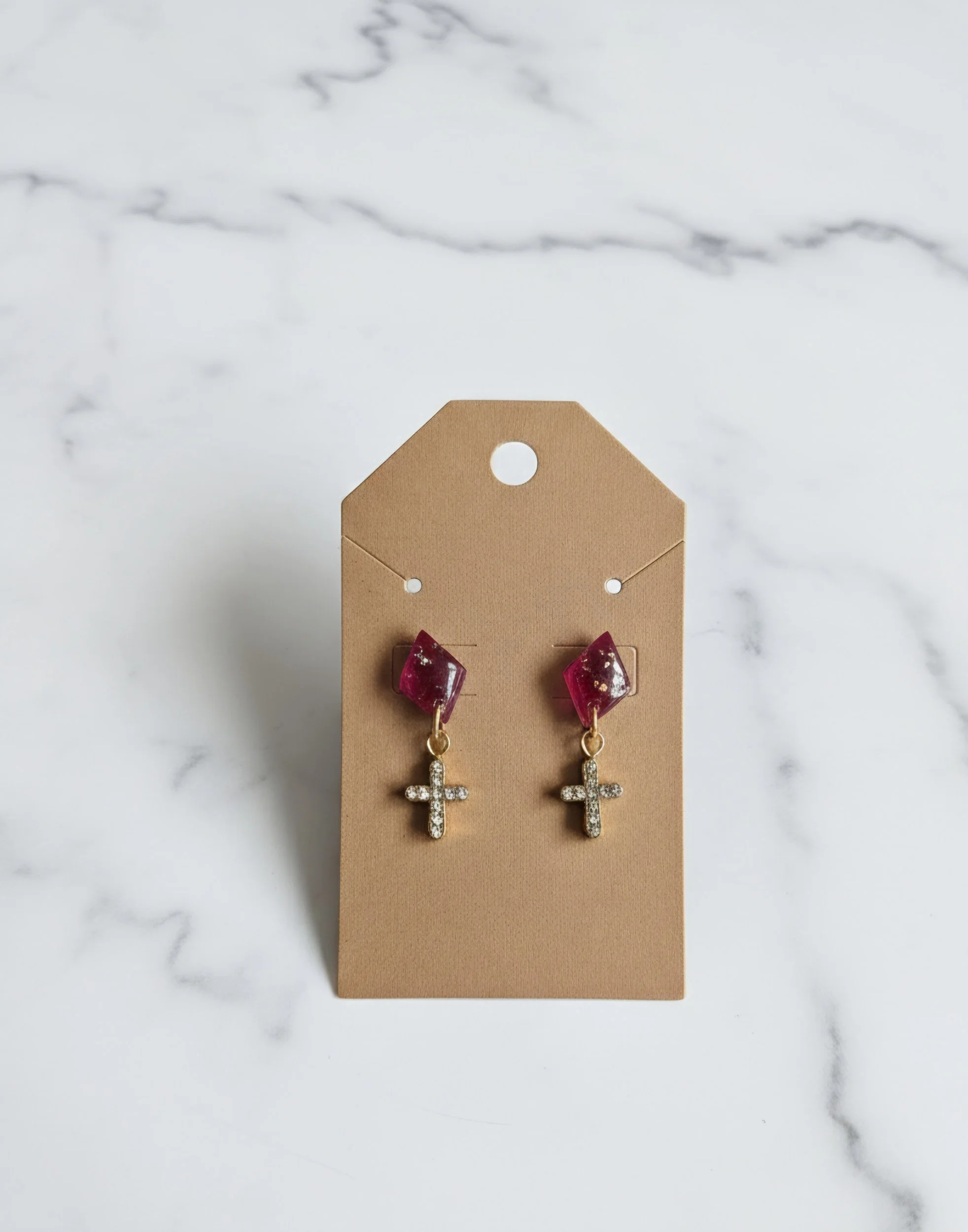 Diamond Cross Earrings