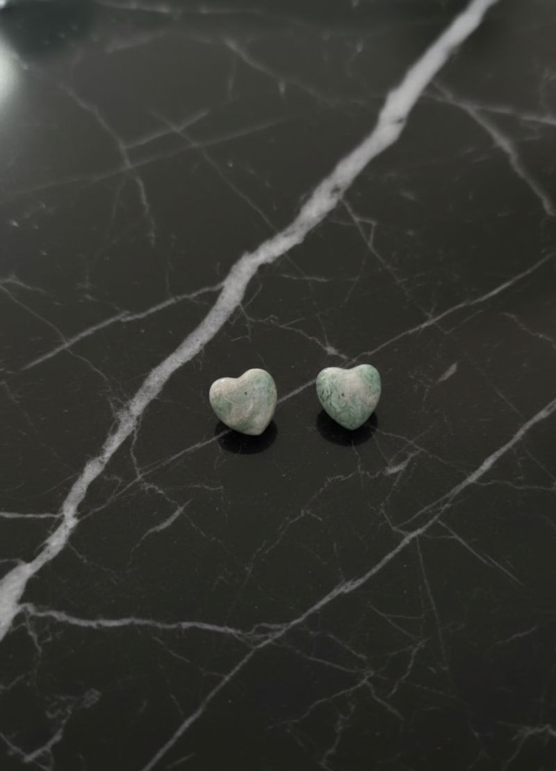 Ocean Side Micro Heart Studs