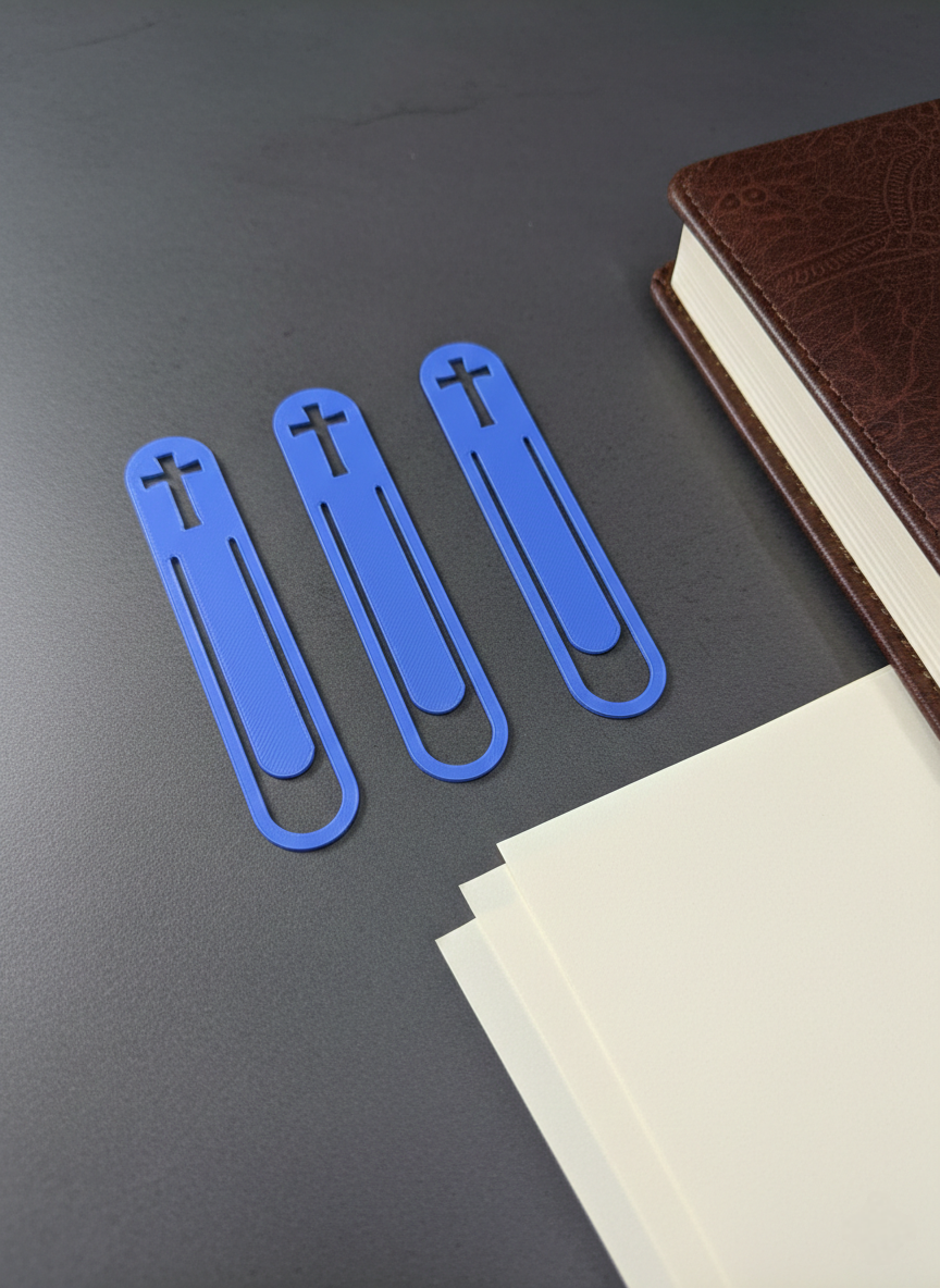 3D Printed Cross Bible Bookmark (Slim)