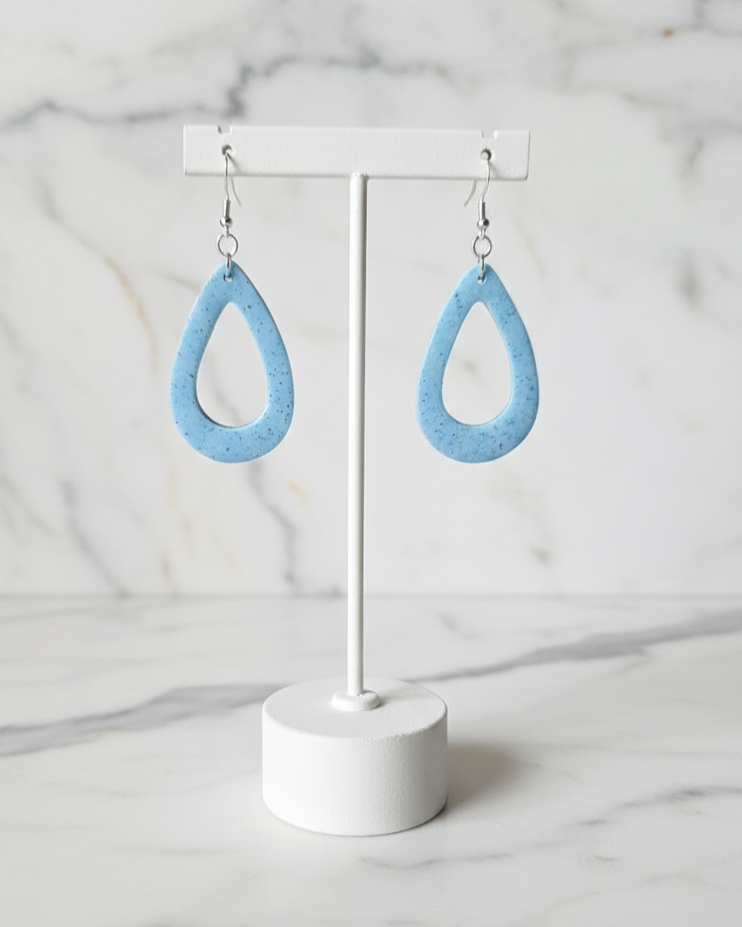 Stone and Teal Tear-drop Drop Earrings