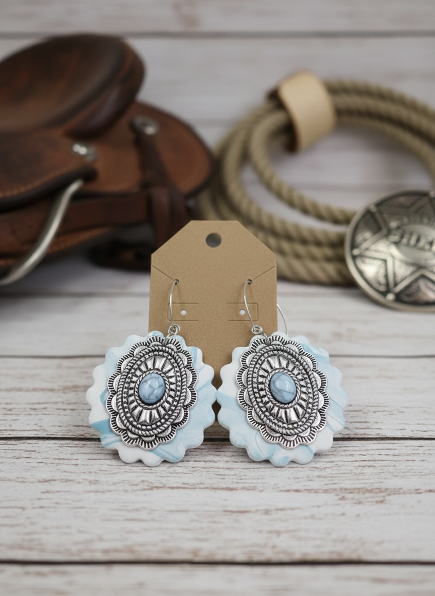 Dolly Marble Drop Earrings.