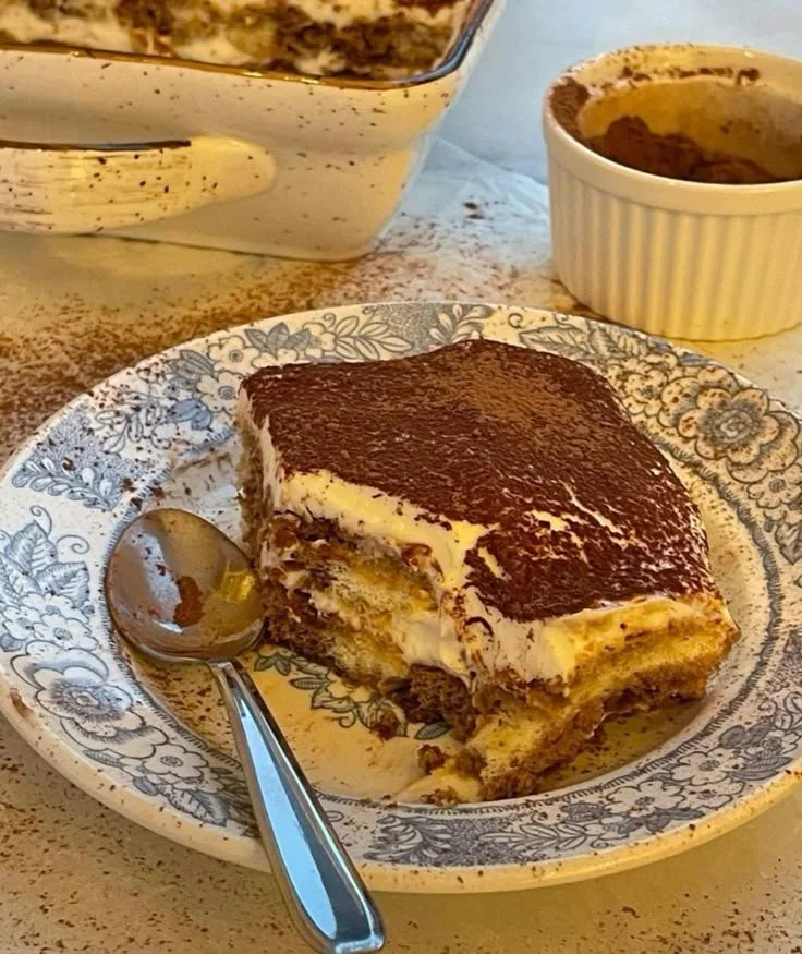 Tiramisu dessert at Piazza Navona in Rome, Italy