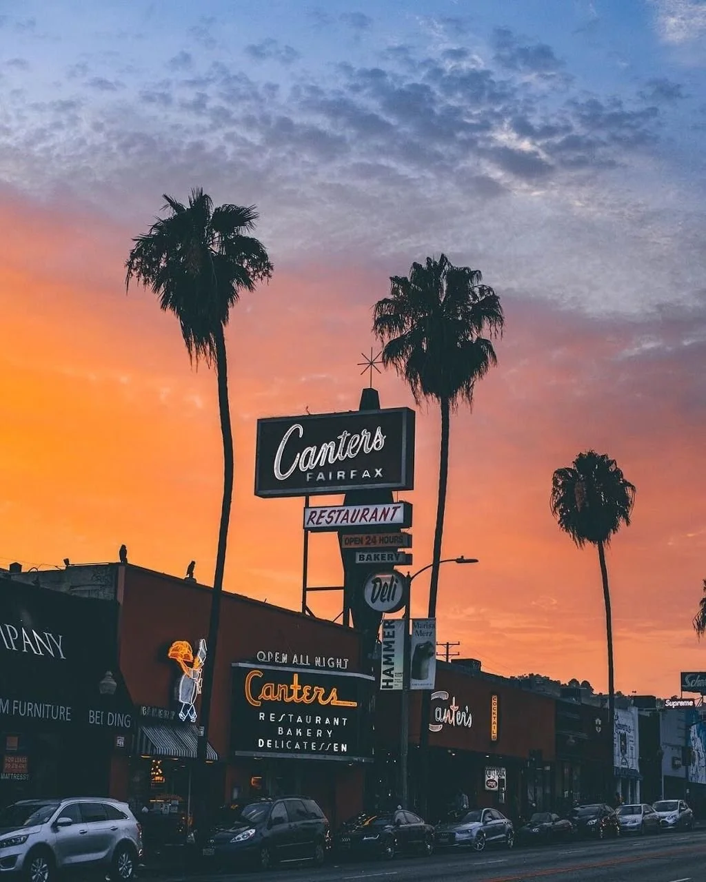 Sunset in Los Angeles infront of iconic sign