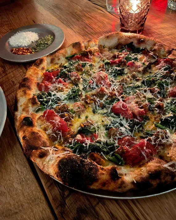 Gjelina wood fired pizza in Los Angeles, California lunch