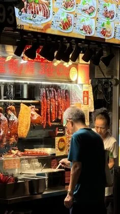 Food stand at Maxwell food centre in Singapore