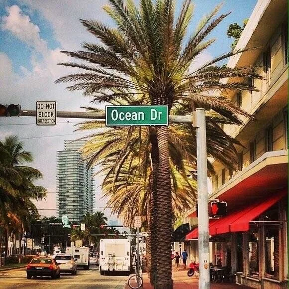 View of Ocean Drive in Miami