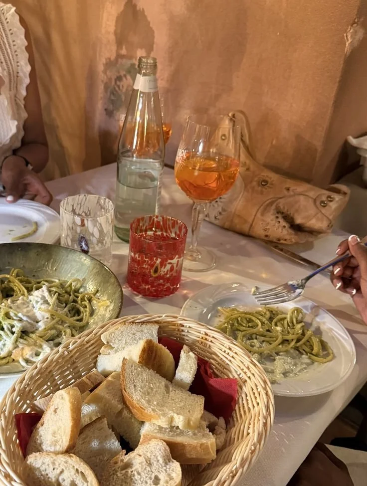 Pasta dinner in Trastevere neighborhood Rome, Italy