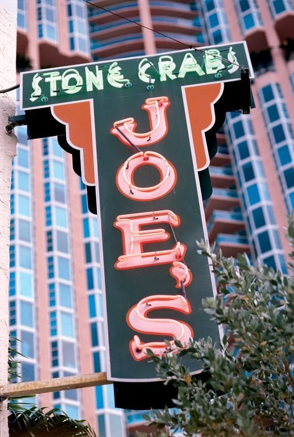 Lit up Joe’s stone crab sign in Miami, Florida aesthetic photo