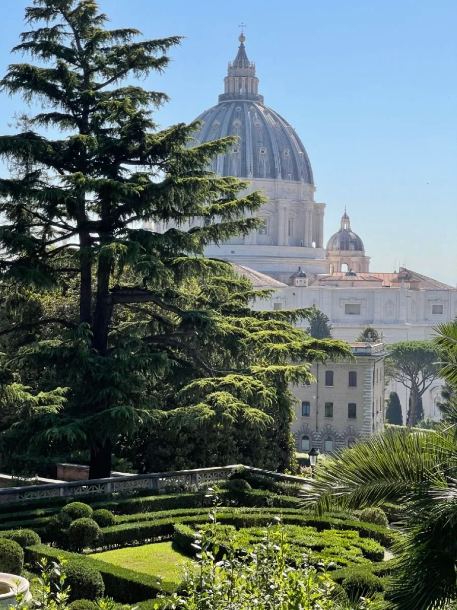 View of St. Peter's Basilica from the Vatican's Garden.